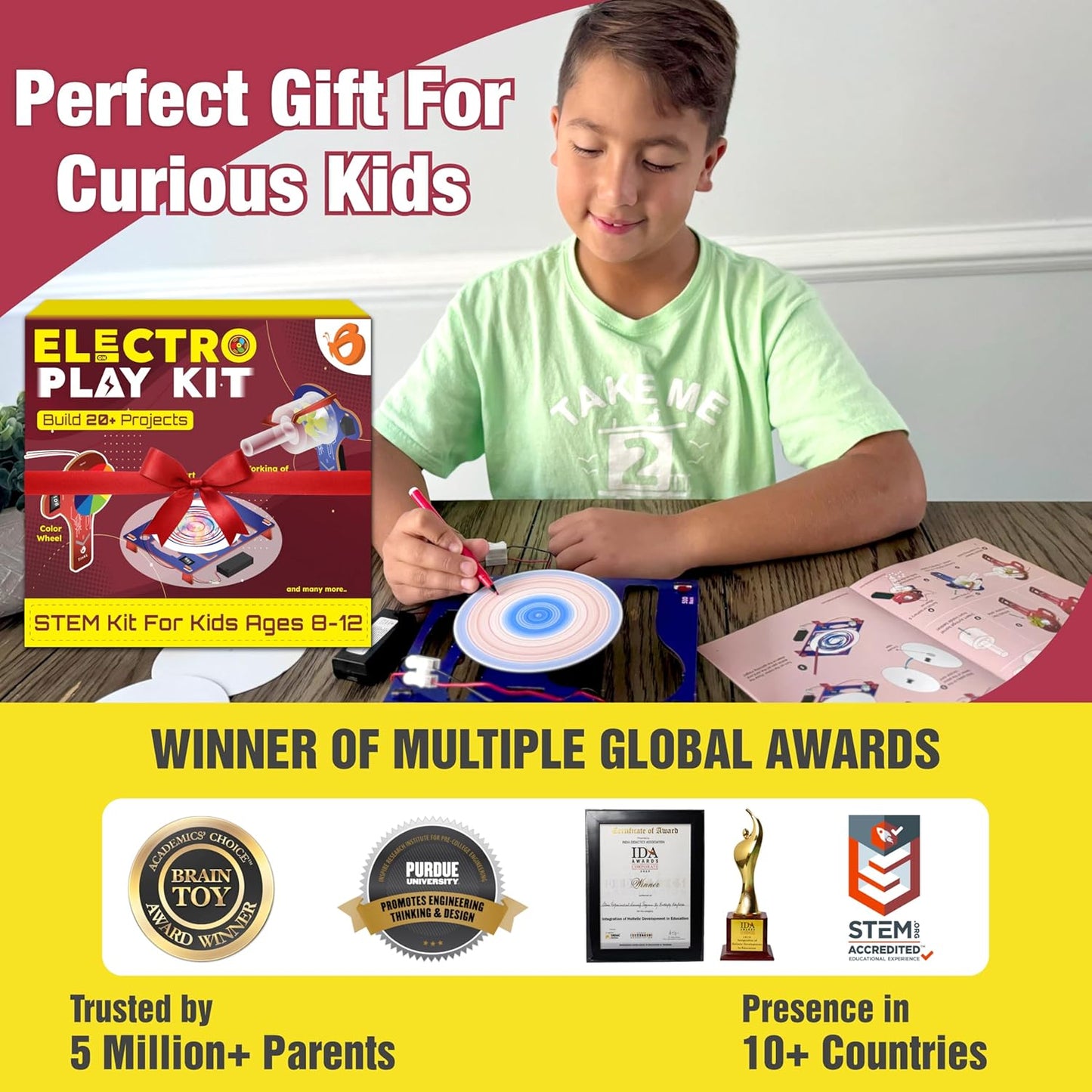 Butterfly EduFields STEM Kit for Kids Ages 8-10-13 | Build 20+ Motor Machines & DIY Engineering Projects | Educational Science Kit for Boys & Girls | Fun STEM Toys for Ages 8-10 | Robotics Learning