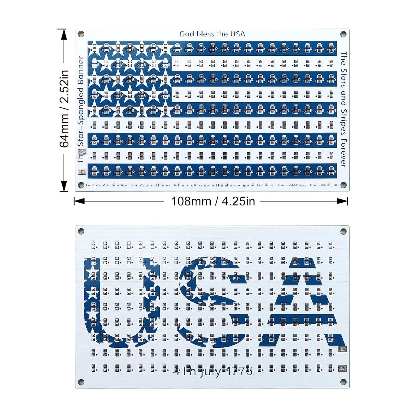 SMD Practice Kit Soldering Skill Training Project,Yidab SMT Electronic Components DIY Kit American Flag 6.8X10.8cm (03XGQ01)