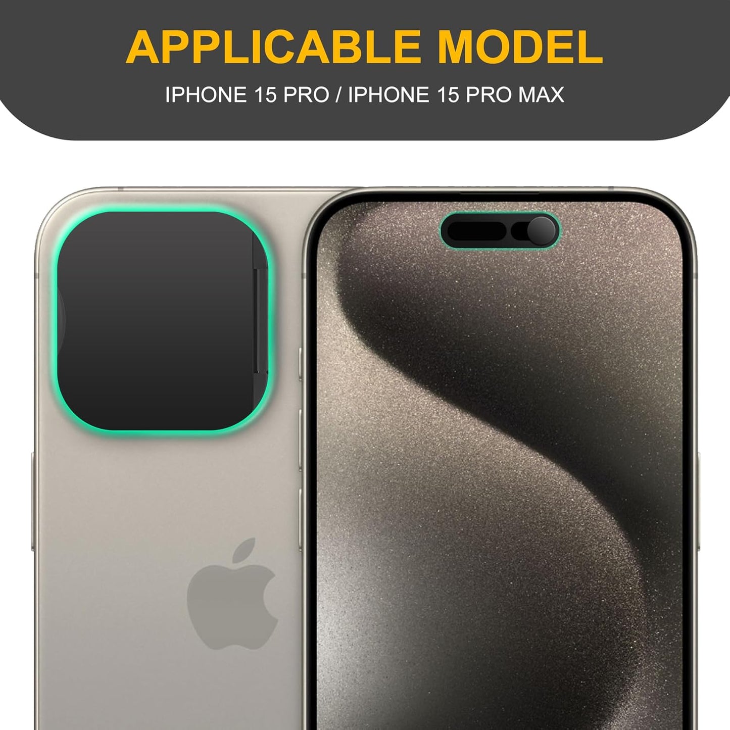 3 Pack Privacy Cover Compatible for iPhone 15 Pro/iPhone 15 Pro Max with 2 Front Camera Privacy Cover, Anti-Spy Camera Cover, Easy-Adhesive Design, Safeguard on iPhone 15 Pro/15 Pro Max. Black