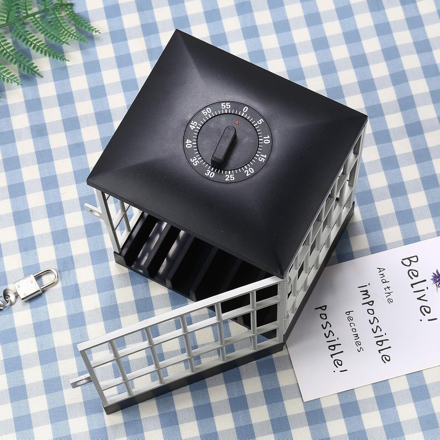 Phone Lock Box, Timer Control Cell Phone Jail with Security Lock Mechanism for Kids Homework Office Home Use, Holds 5 Mobile Phones (A)
