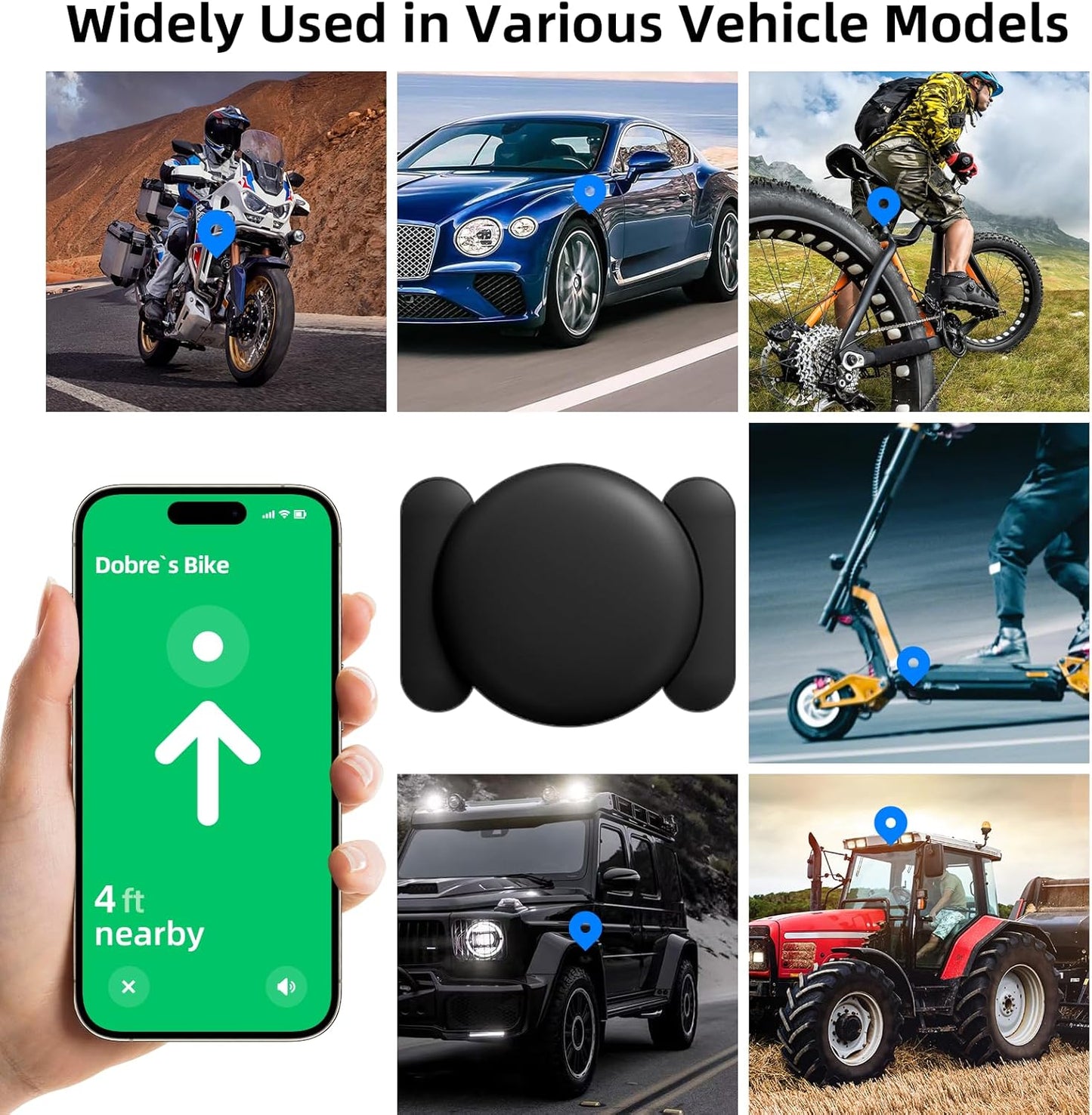 GPS Tracker for Vehicles, MINI Car Tracker Device Hidden for Vehicle, No Monthly Fee, Real-Time Tracker Device for Vehicles Work with Find My (iOS Only), Car Tracker with Magnetic Waterproof Case