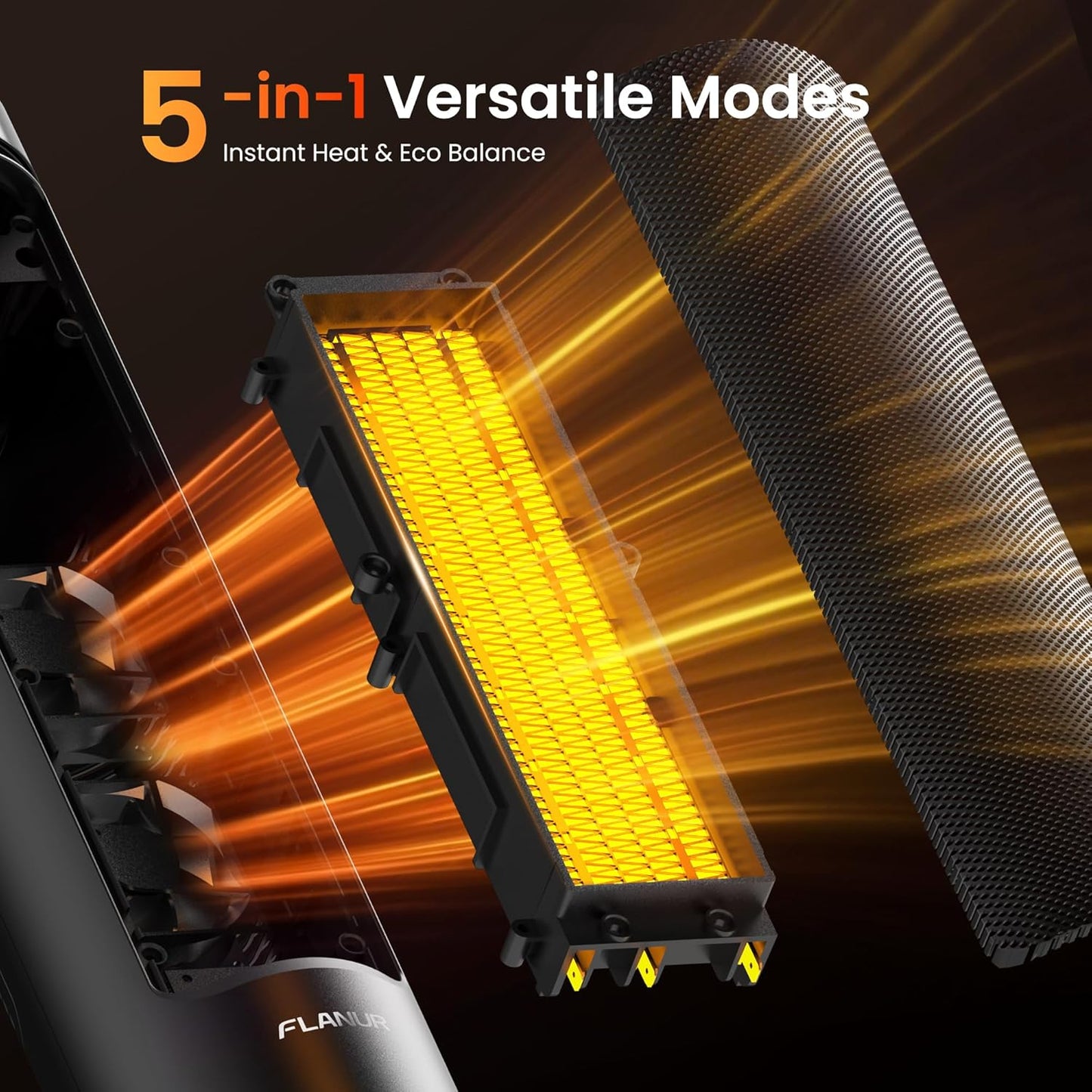 Space Heaters for Indoor Use Large Room, 1500W Portable Electric Heater with Remote, 5 Modes, Safety Protection & Child Lock, 12H Timer, Oscillation Heater for Bedroom Home Office Black 1Pack