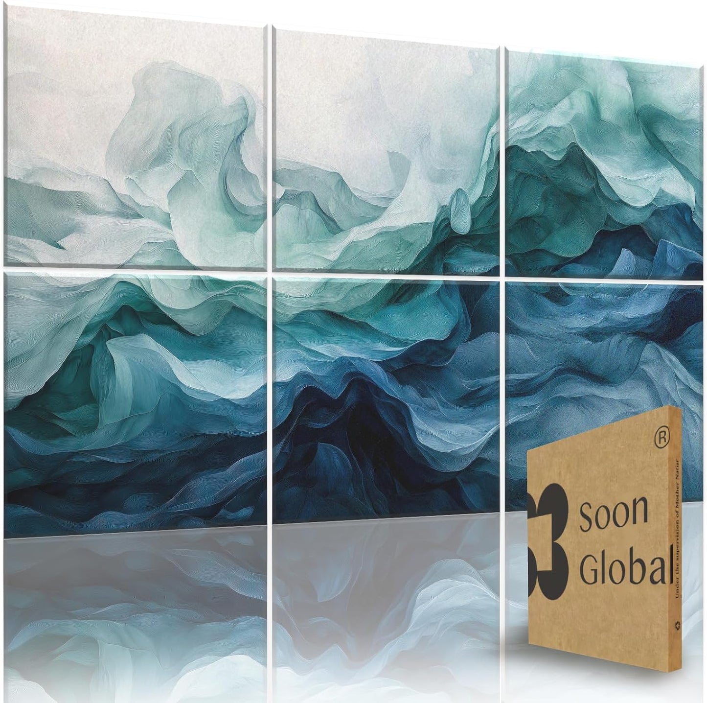 Acoustical Wall Panels, 72 X 48 Inches Art Acoustic Panels, Decorative Acoustic Panels, Acoustic Wall Panels, Sound Absorbing Wall Art, Aqua Dreams