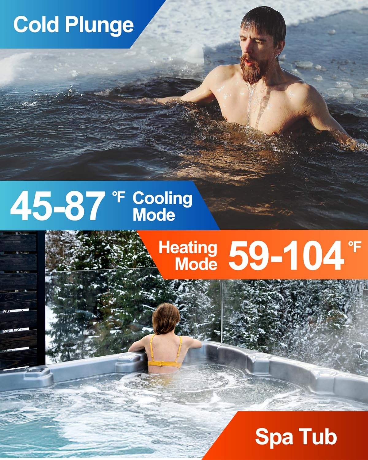 40000BTU Smart Pool Heat Pump for 13,000 Gallons In and Above Ground Pools, Electric Pool Heater with Smart Control via APP, Heat and Cool Mode, 240V