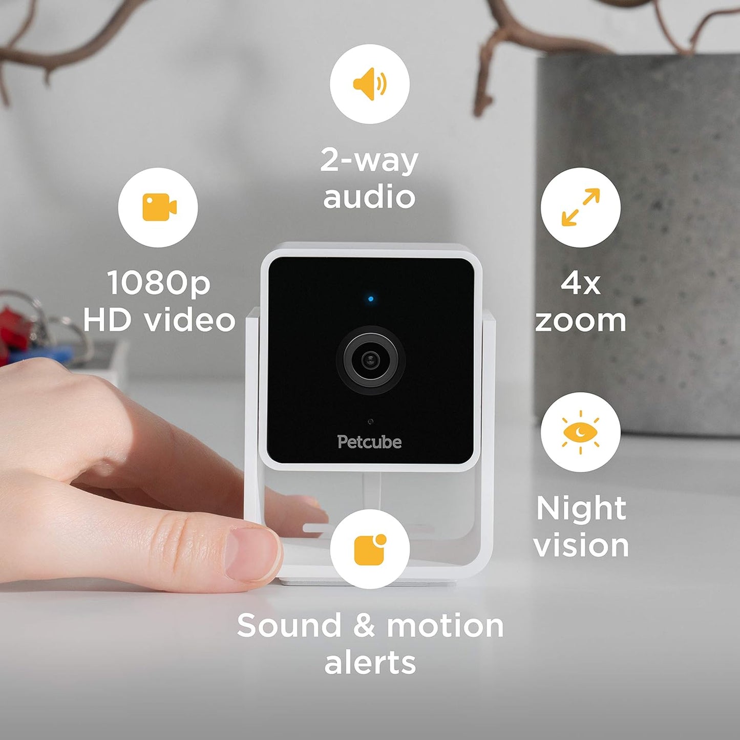 Petcube Cam Pack of 3 Indoor Home Security Cameras with 1080p HD Video, 2-Way Audio, Motion Detection, and Phone App, Night Vision Wi-Fi Camera for Apartment Security, Video Baby Monitor, Pet Camera