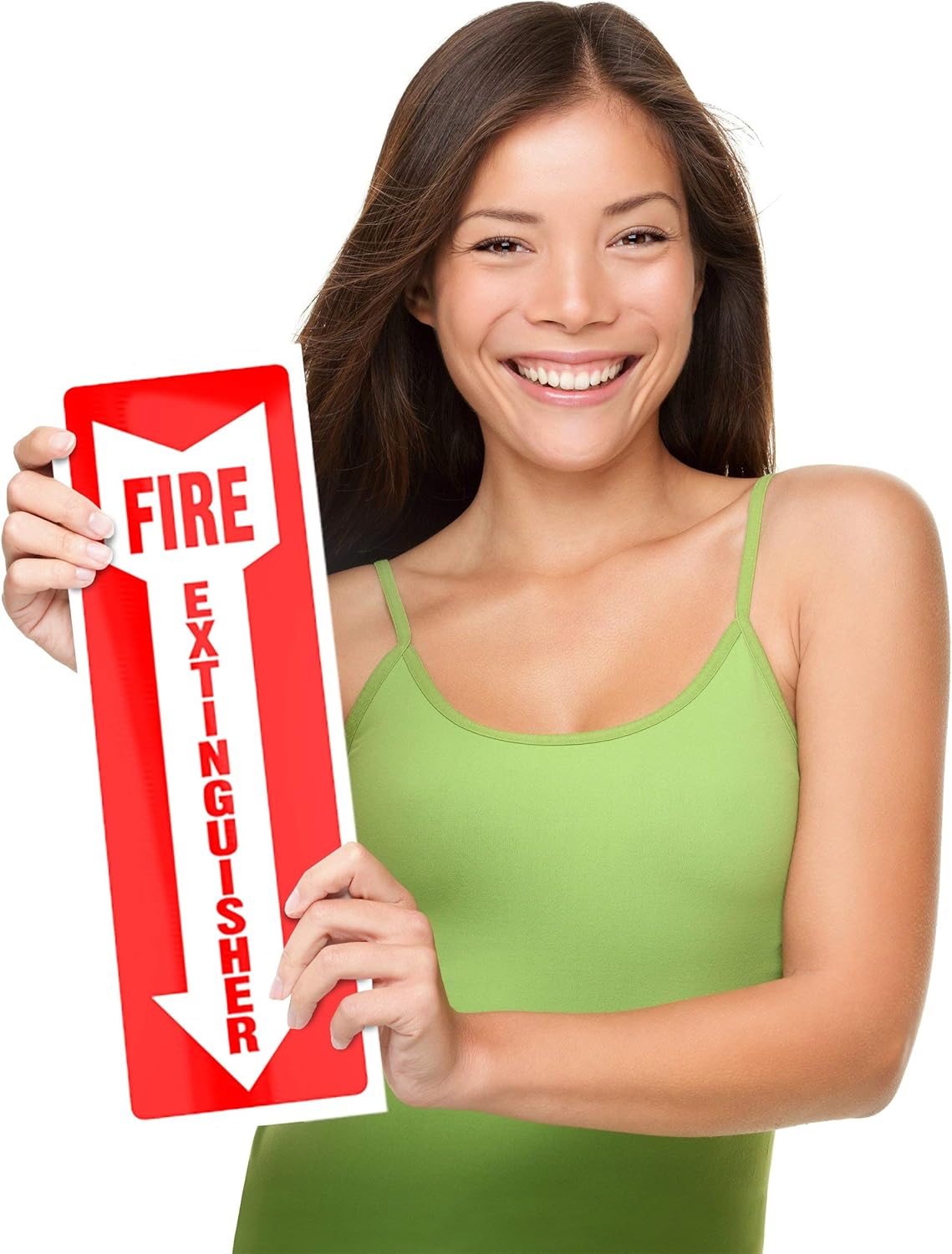 Fire Extinguisher Signs, Safety Sign Sticker - 4 Pack - 4" X 12" - 5 Mil Vinyl Bright Red and White Colors - Durable Self Adhesive, Weatherproof & UV Protected Ideal for Home, Office or Boat