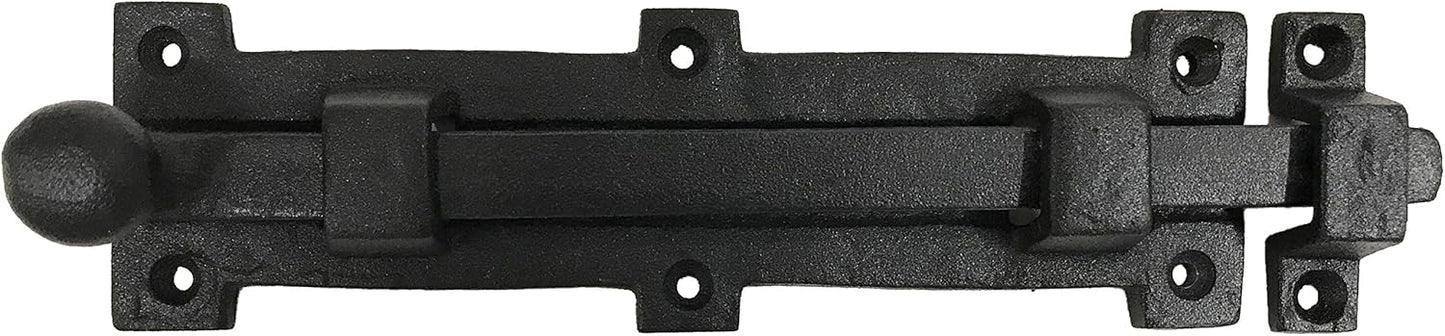 Antique style 8" Black Wrought Iron - Slide Door Bolt Latch - vintage iron - Decorative style 8 in door latch DS-04 (1)