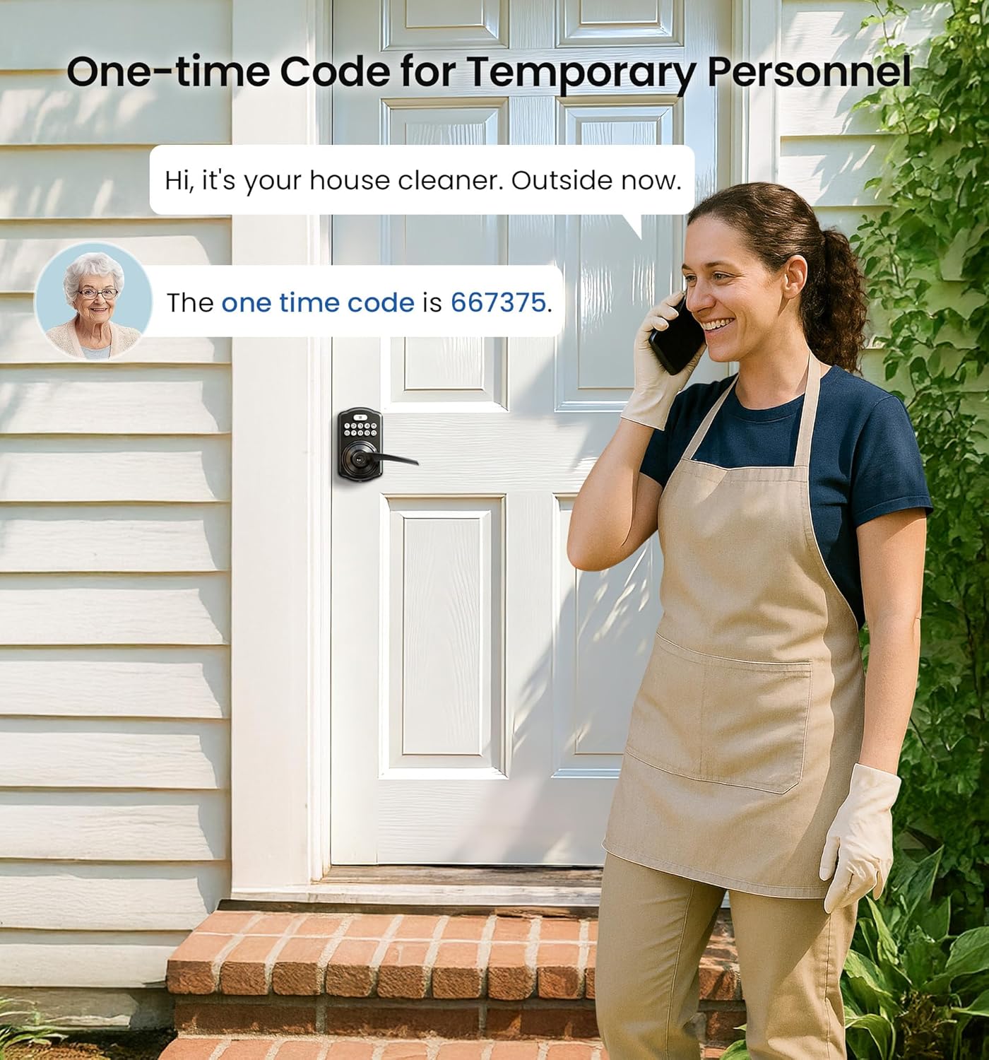 Veise Keypad Door Lock with Handle, Keyless Entry for Front Door & Bedroom, Electronic Lock with Code, Auto-Locking, Easy Installation, Passage Mode, Matte Black