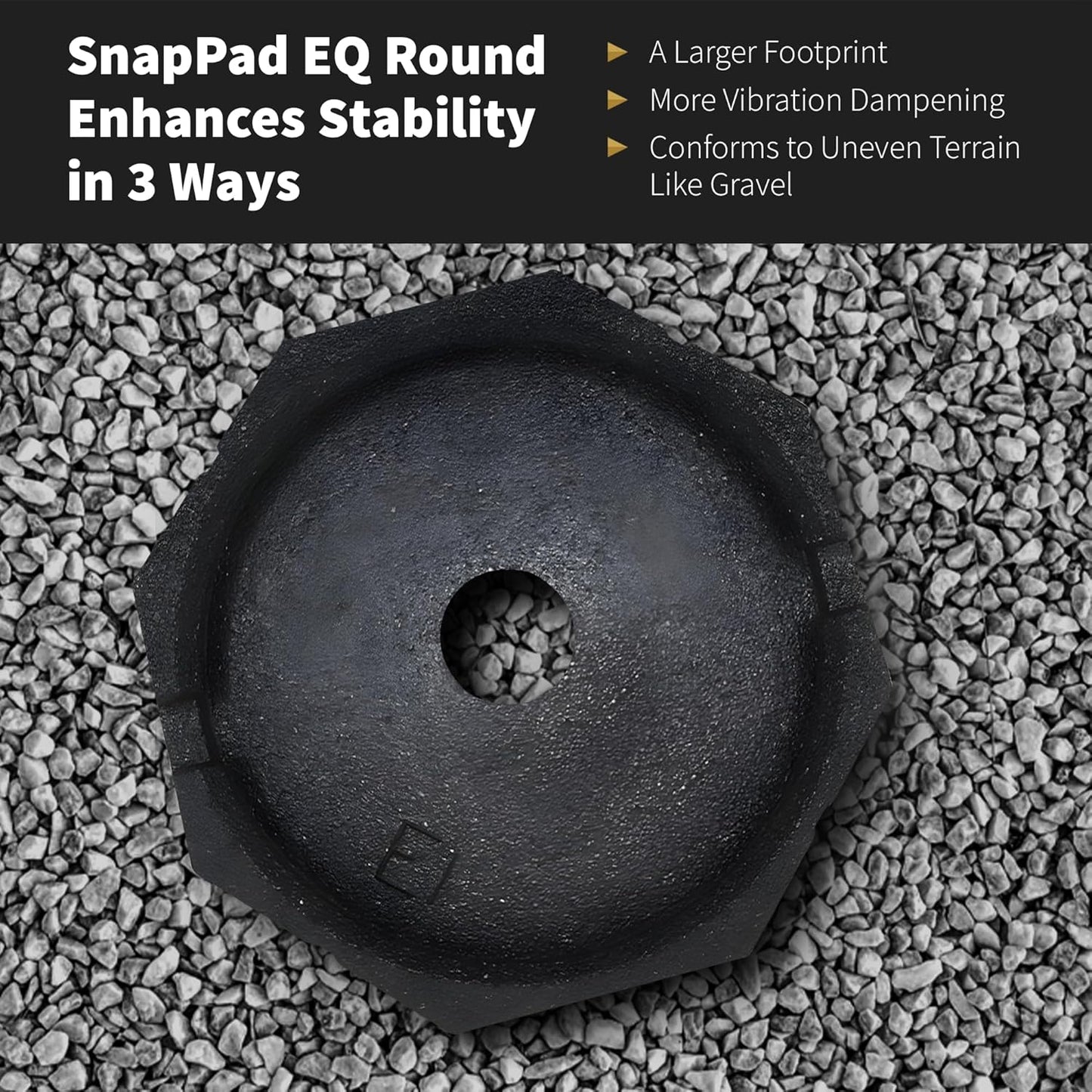 SnapPad EQ Permanently Attached RV Leveling Jack Pad for Equalizer Landing Feet (Round 4-Pack)