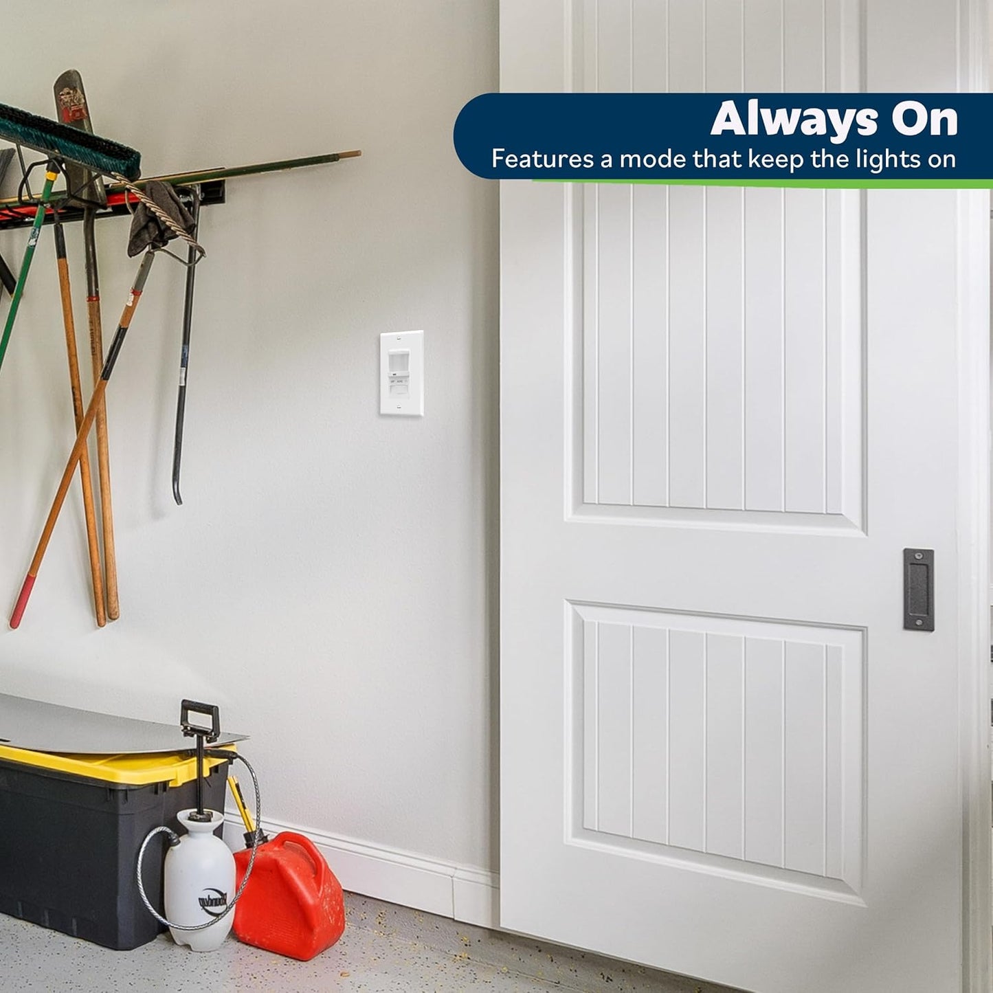 TOPGREENER in-Wall PIR Motion Sensor Light Switch, Motion Sensor Switch, Occupancy Sensor Switch, 4A, 500W, Single Pole, Neutral Wire Required, Wall Plate Included, TSOS5, White, 6 Pack