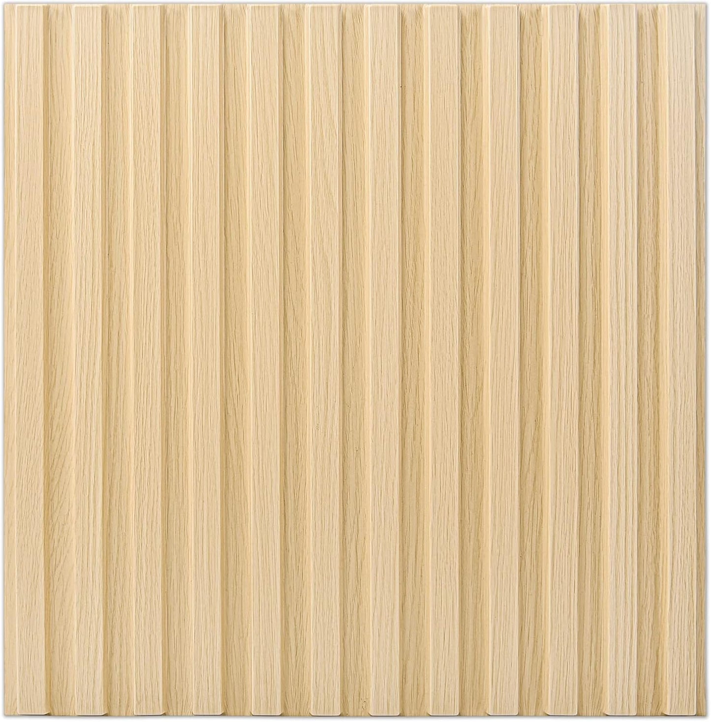 Art3d Slat Wall Panel, 3D Fluted Textured Panel 12-Tile 19.7 x 19.7in. - Oak