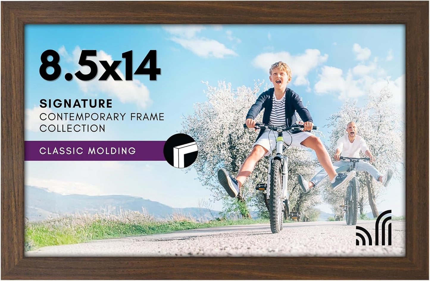 Americanflat 8.5x14 Picture Frame with Shatter-Resistant Glass - Signature Collection - Gallery-Style Frames Made of Engineered Wood - Photo Frame for Wall Display - Walnut