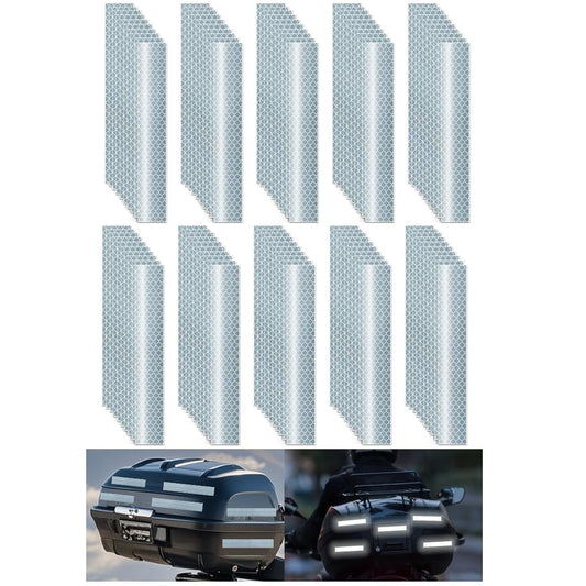 Non Fading White Reflective Stickers 1 inch X 6 inch, Outdoor Waterproof High Visibility Warning Safety Adhesive Reflector Tape (100 Pcs)