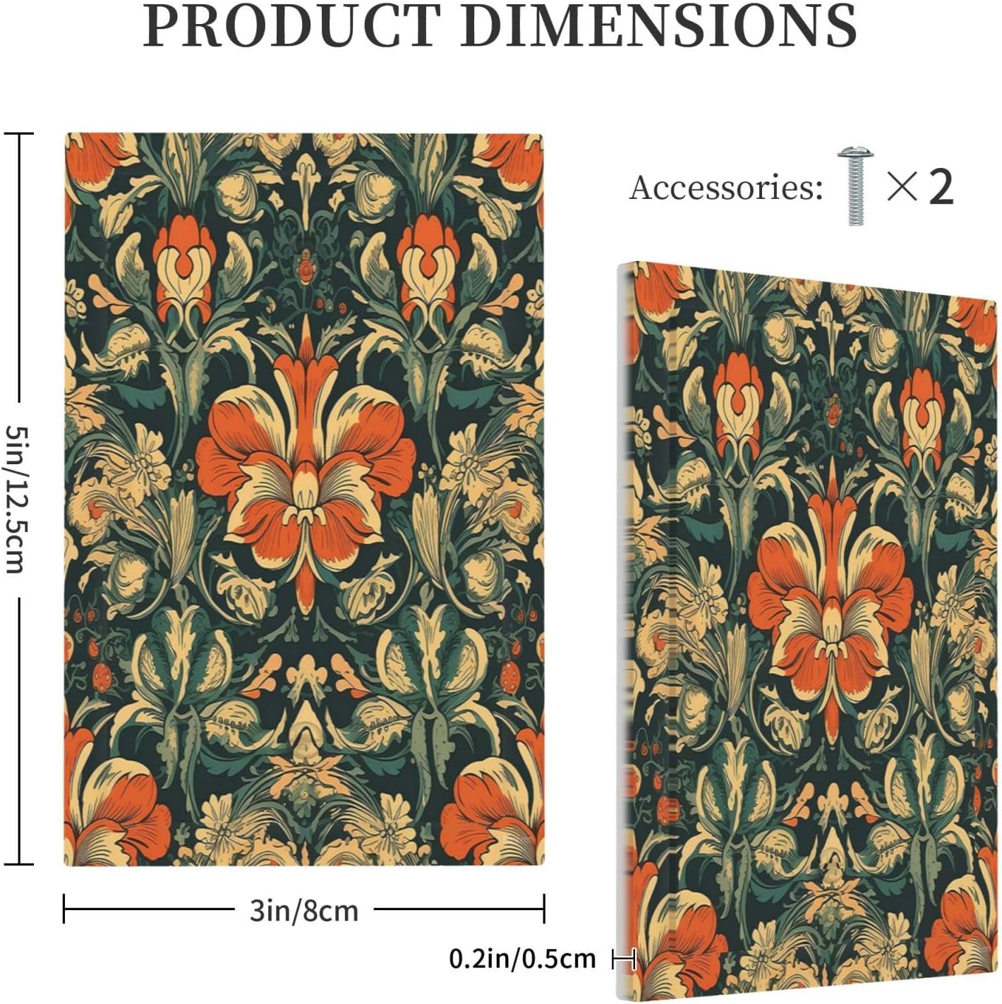 Light Switch Cover Plate William Morris Abstract Floral Plant Pattern Orangeyellowgreen 1 Gang No Device Blank Electrical Wall Plates Faceplate Decorative Switch Plate for Bedroom