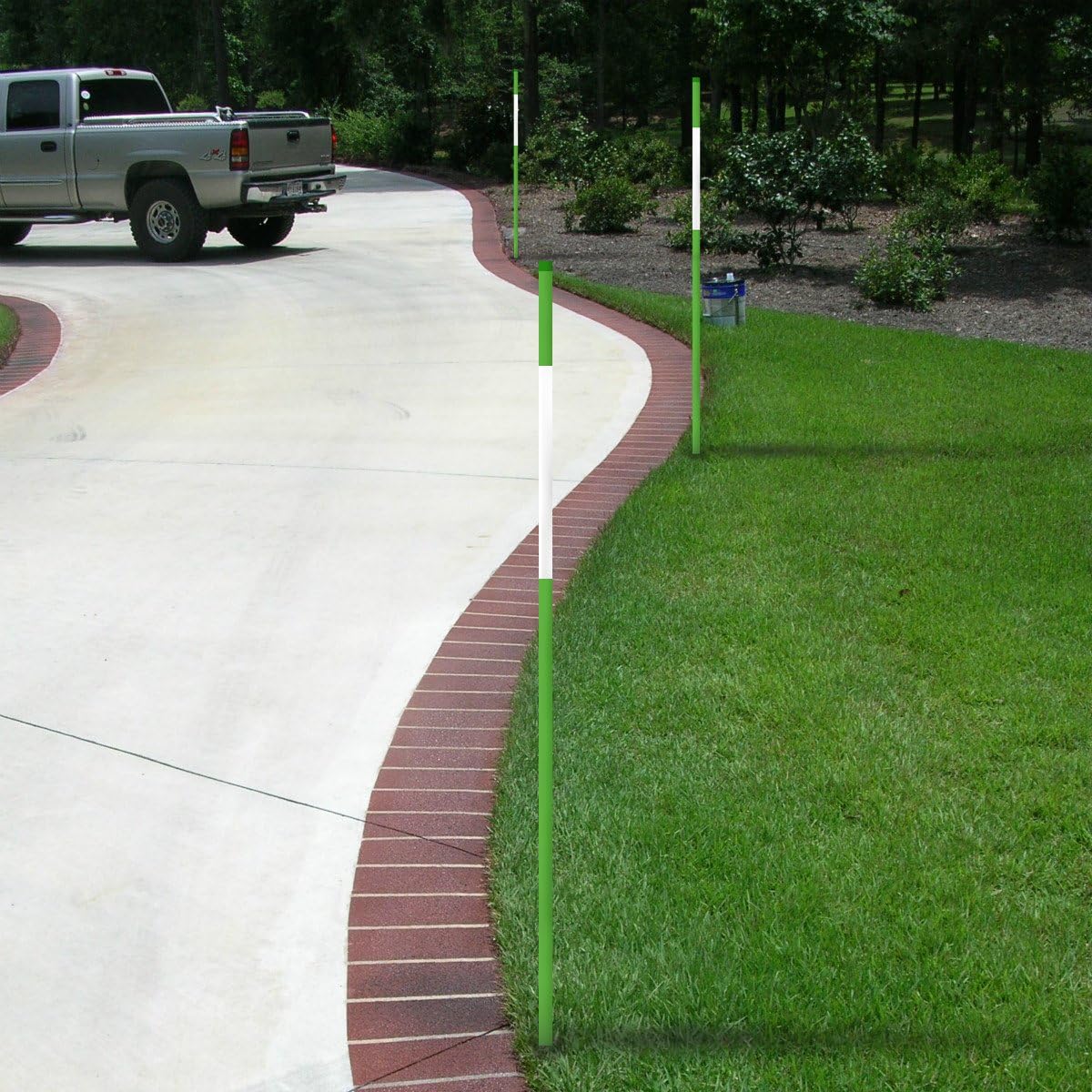 FiberMarker 48inch Reflective Driveway Markers 20-Pack, 1/4-Inch Dia Driveway Poles for Easy Visibility at Night, Green Hollow Tubes