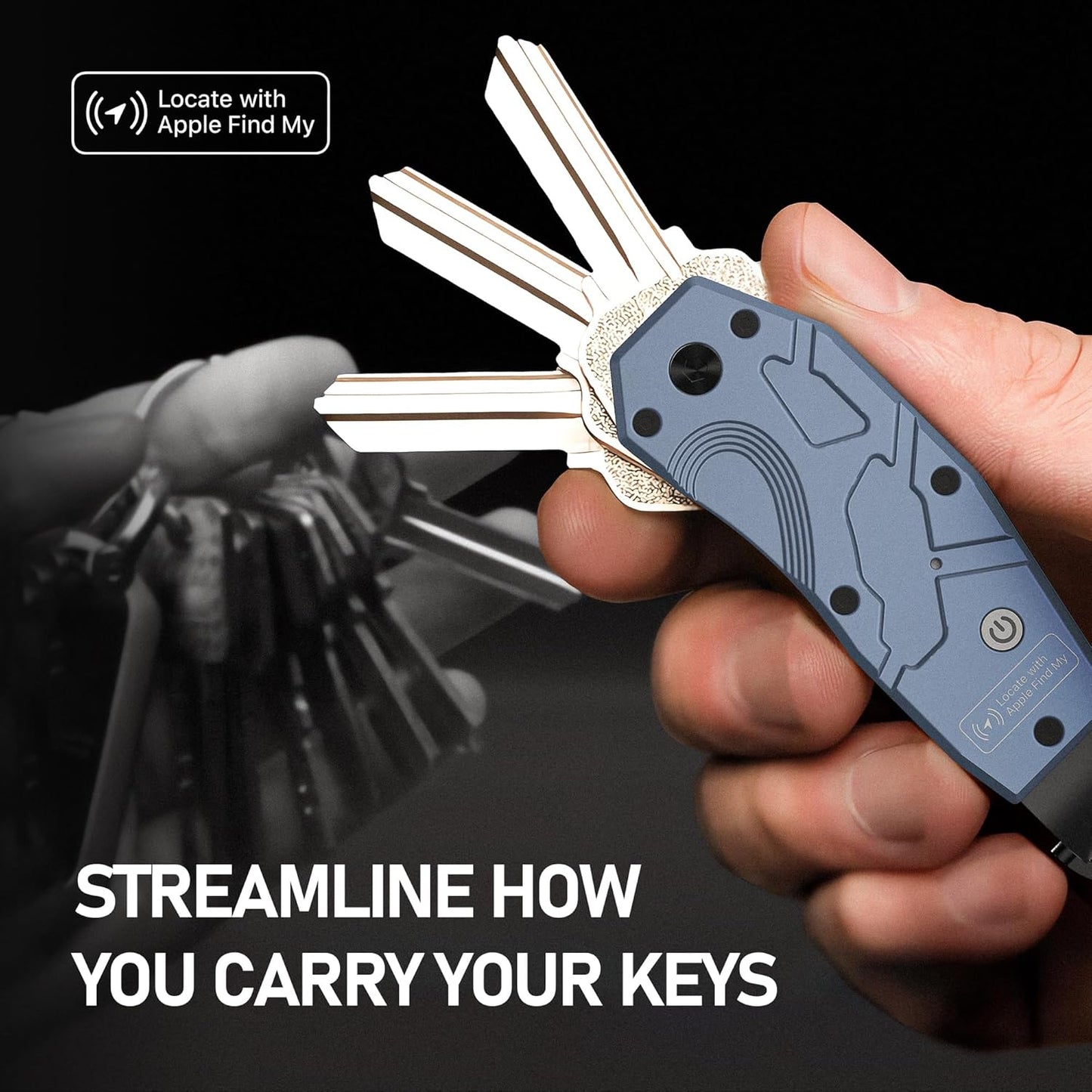 Zeeker Air Keychain, Key Organizer Works with Apple Find My, Built-in airtag Chips, Holds 2-6 Keys, Car Key Chains with GPS Tracker, Key Finder, Minimalist Key Holder for Men and Women, iOS Only Use