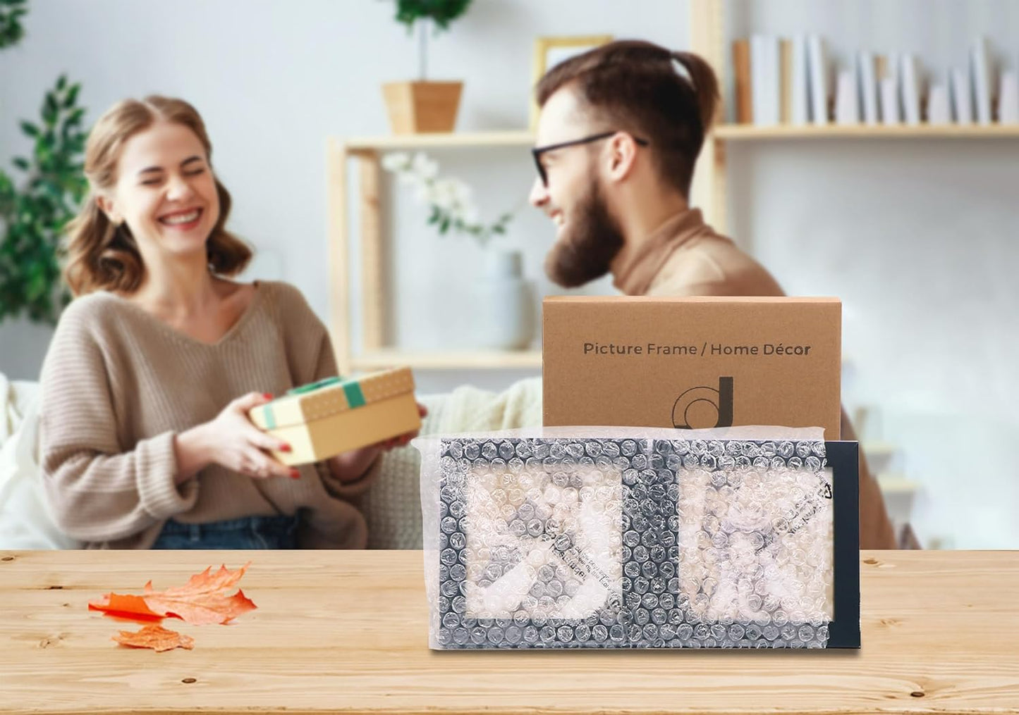 Double 4x4 Square Combo, Black Wood Picture Frame, 3.5x3.5 Opening Foldable Photo Frame on Table-top or Wall