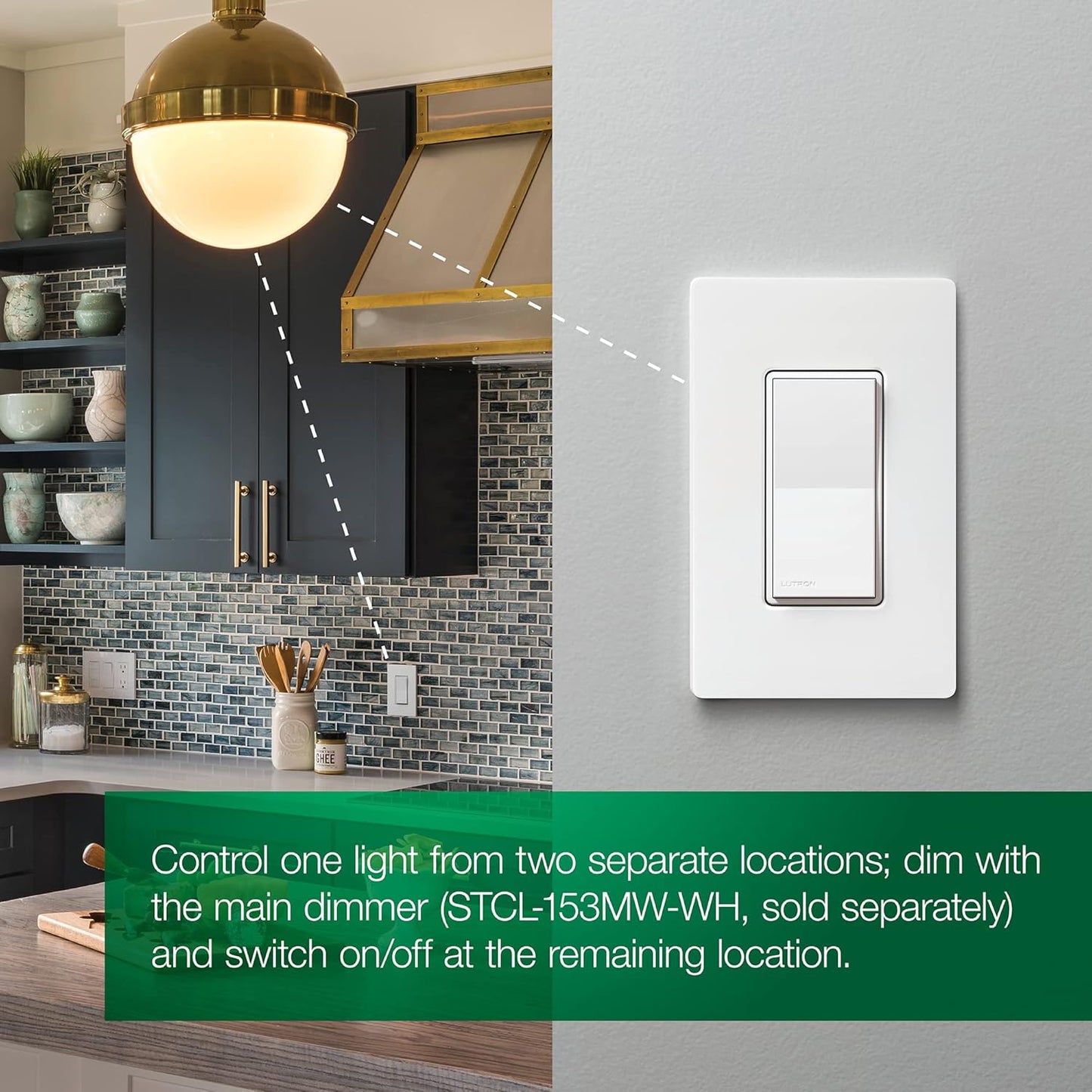 Lutron Sunnata Touch Dimmer Switch, LED+ Advanced Technology for LED and Incandescent, 3 Way/Multi Location, STCL-153MS-WH-3, White (3-Pack)