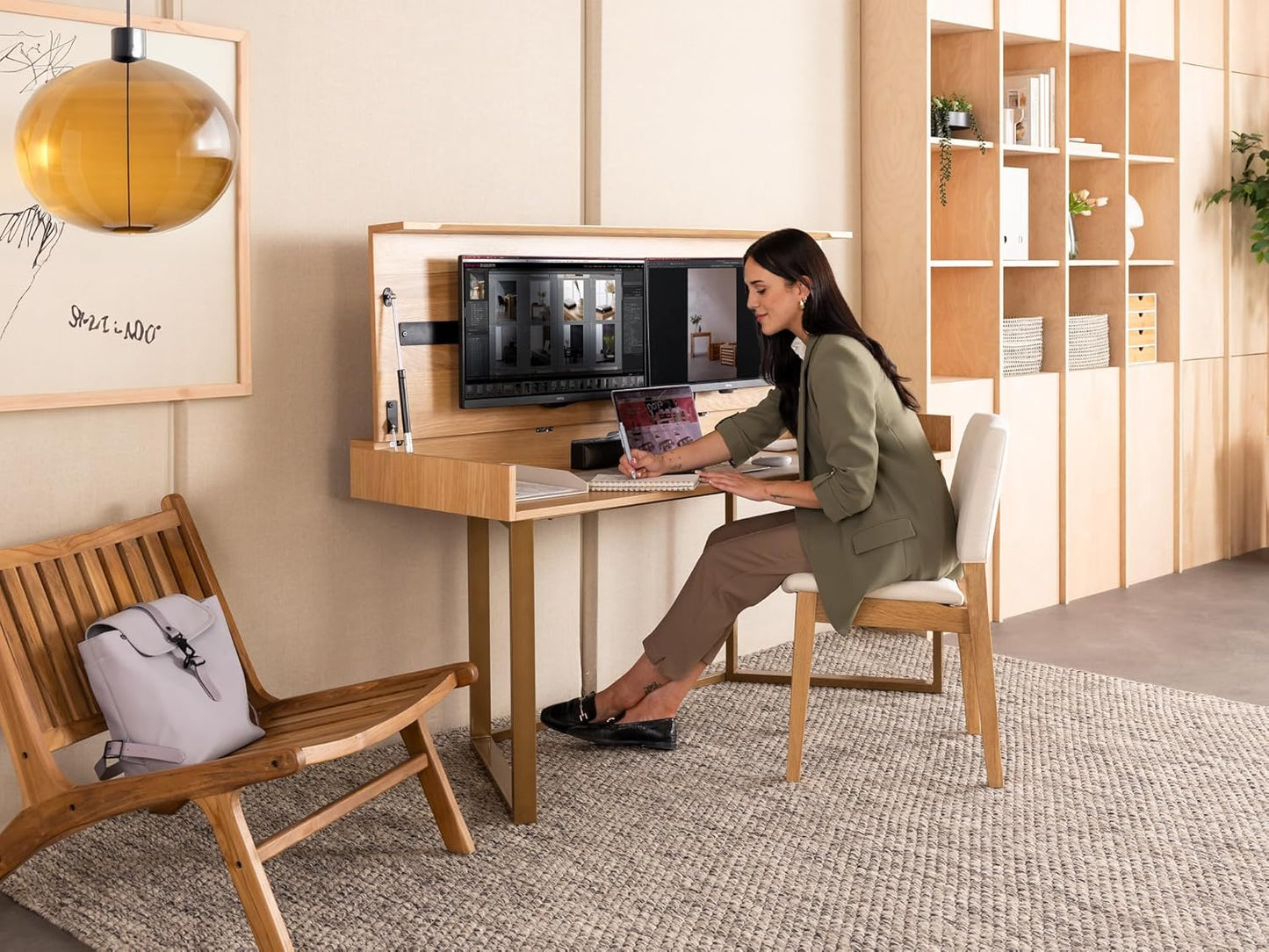 Transformer Table - Expandable Dining Table to Computer Desk, Work-from-Home Office Desk, Gaming Desk, Study Desk, Space-Saving Adjustable Furniture, Natural