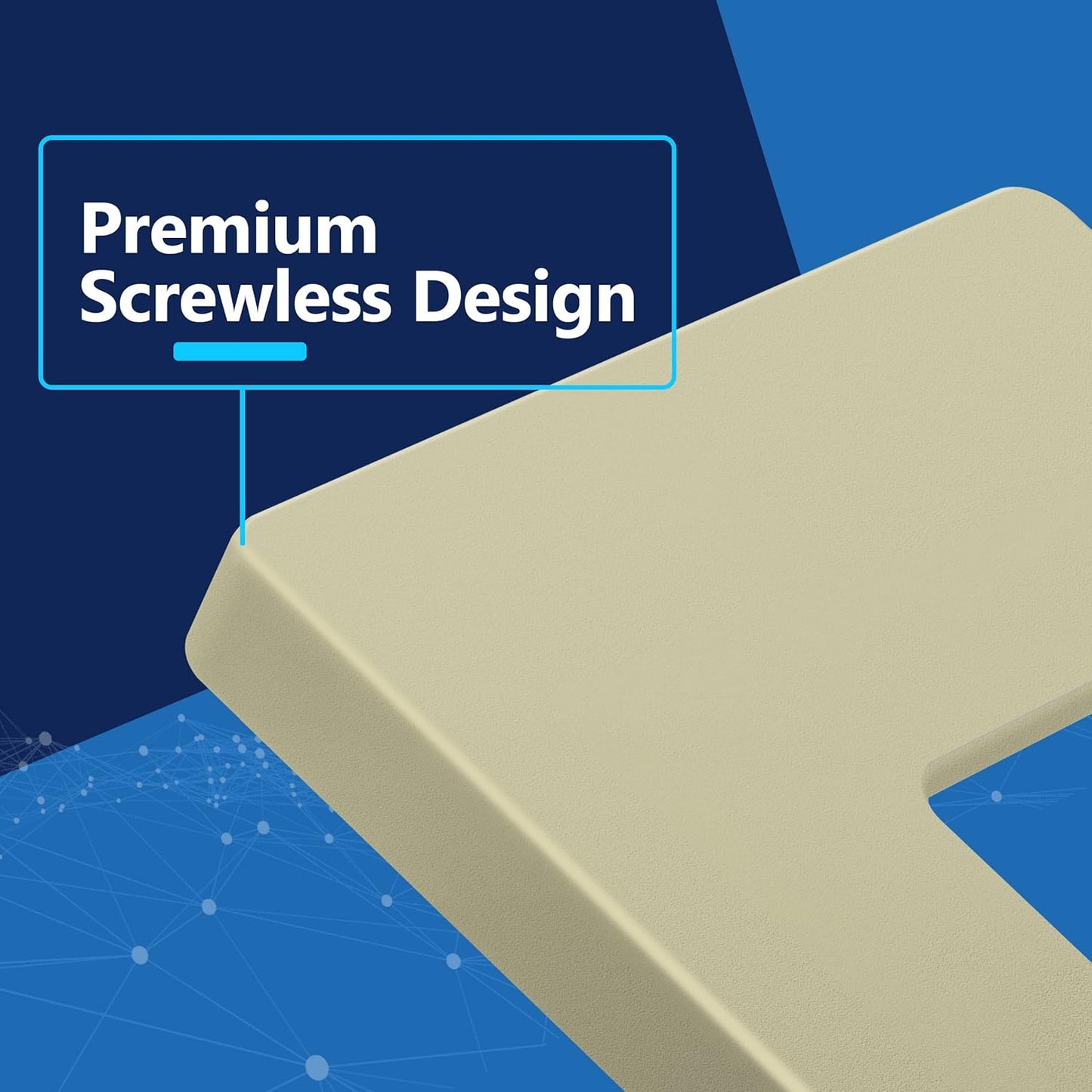 LIDER Matte Finish Decorator Switch Cover, Screwless Wall Plate, Mid-Size 1-Gang 4.88" x 3.11", Unbreakable Polycarbonate Thermoplastic, UL Listed, LSWP-31M-I, Ivory