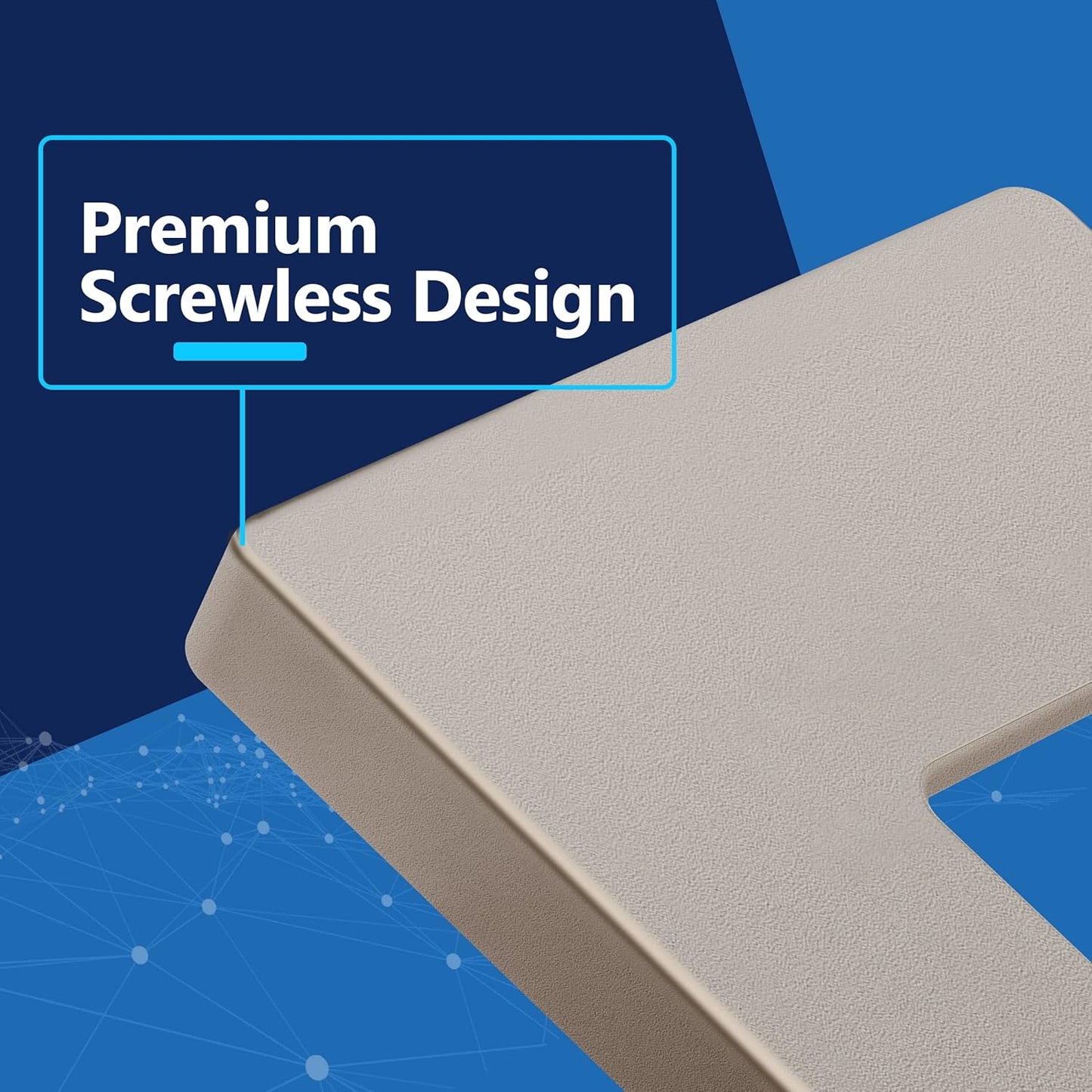 LIDER Matte Finish Decorator Switch Cover, Screwless Wall Plate, Mid-Size 1-Gang 4.88" x 3.11", Unbreakable Polycarbonate Thermoplastic, UL Listed, LSWP-31M-NK, Nickel