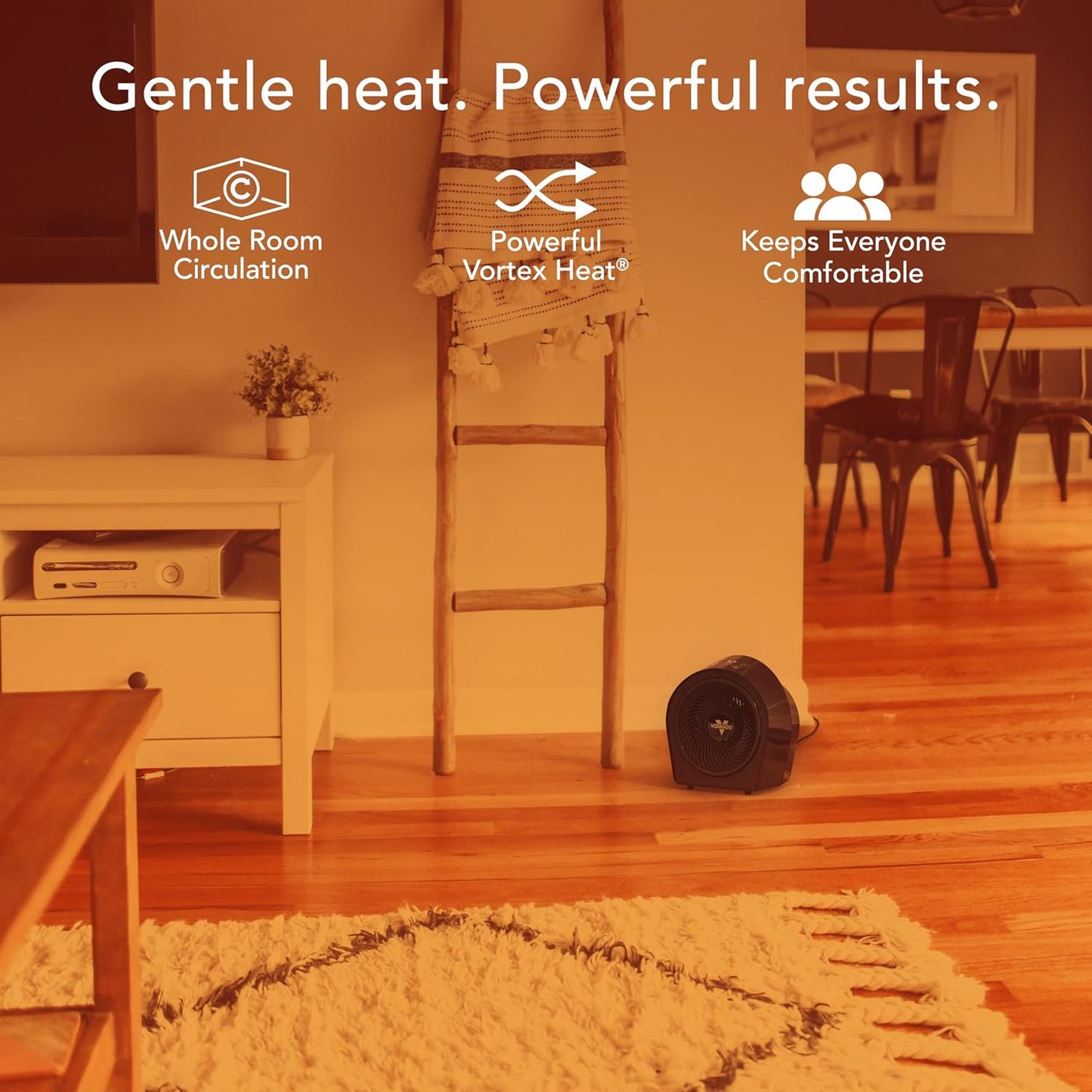 Vornado Velocity 3R (2025) Whole Room Space Heater with Timer, Adjustable Thermostat, and Advanced Safety Features, LED Touch Controls, Powerful Heater for Bedroom and Home, Black