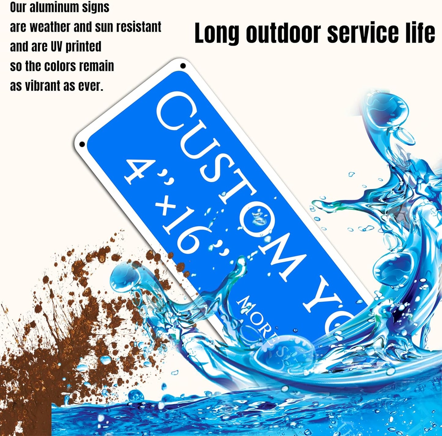 Custom Sign,street signs customized，Aluminum Weatherproof Metal Sign Multiple Sizes, Customize for Yard, garden, garage, Business, Workplace, office, Home, Delivery Signs(4 * 16 Inch)