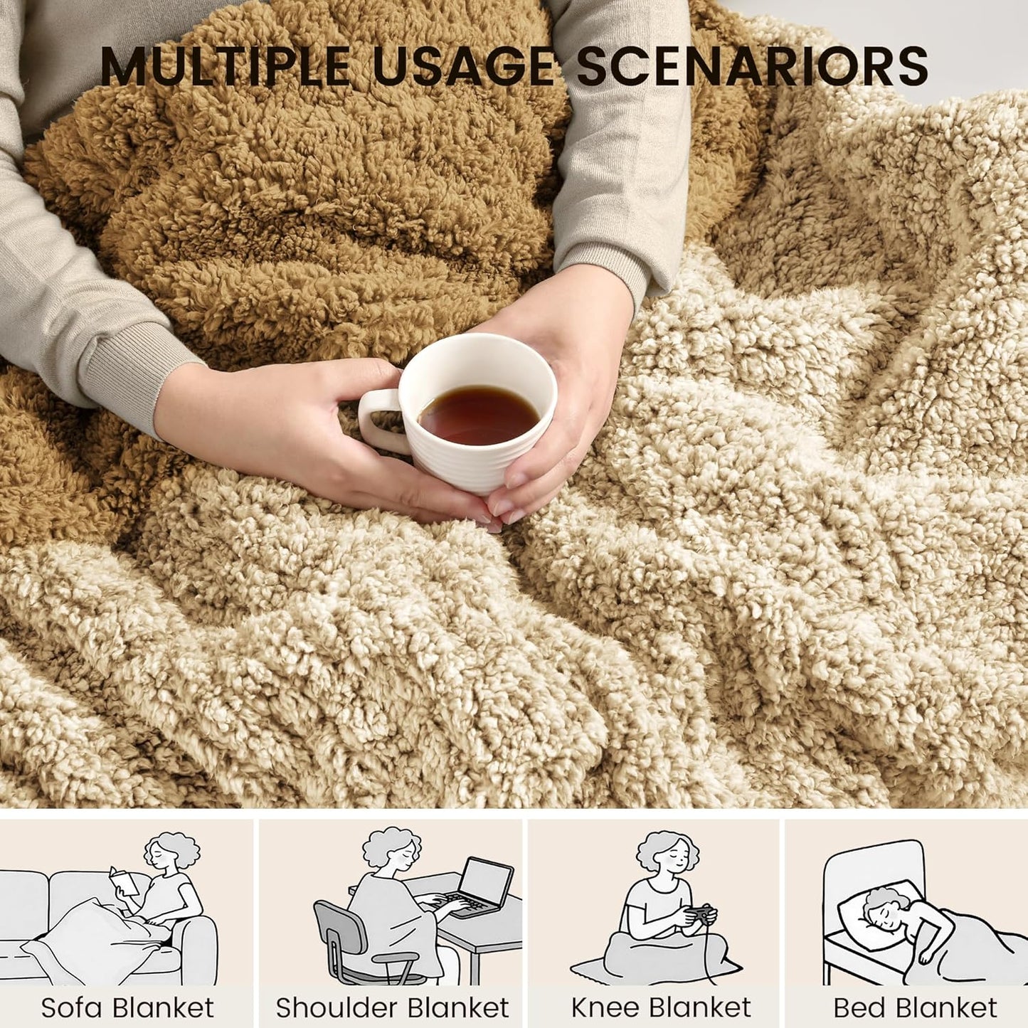 Heated Blanket Electric Blanket Throw - Fast Heating Blanket Throw Double Sided Sherpa Ultra Soft Cozy with 10 Heating Levels & 2-10 Hours Auto Off, Mashine Washable, 50 x 60 Inches, Grey