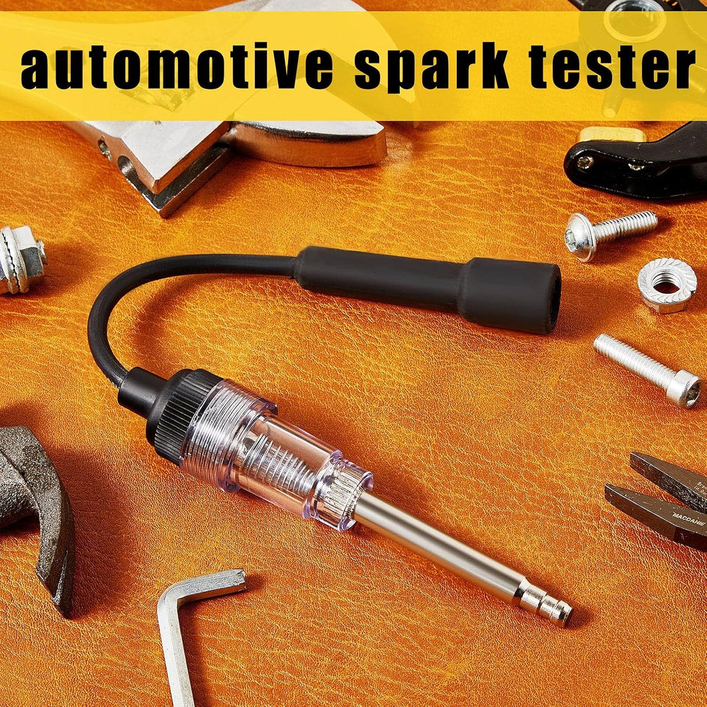 Inline Spark Plug Tester Engine Straight Boot Ignition Tester Light Lawnmower Checker Armature Diagnostic Detector for Automotive Car Internal External Engine(3 Pieces)