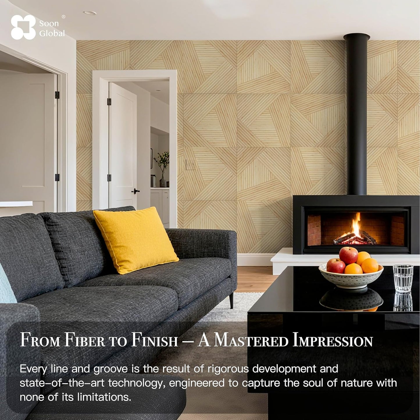 Acoustical Wall Panels, 6-Piece 23.62 X 23.62 Inches Art Acoustic Panels, Decorative Acoustic Panels, Acoustic Wall Panels, Sound Absorbing Wall Art, Timber Spiral