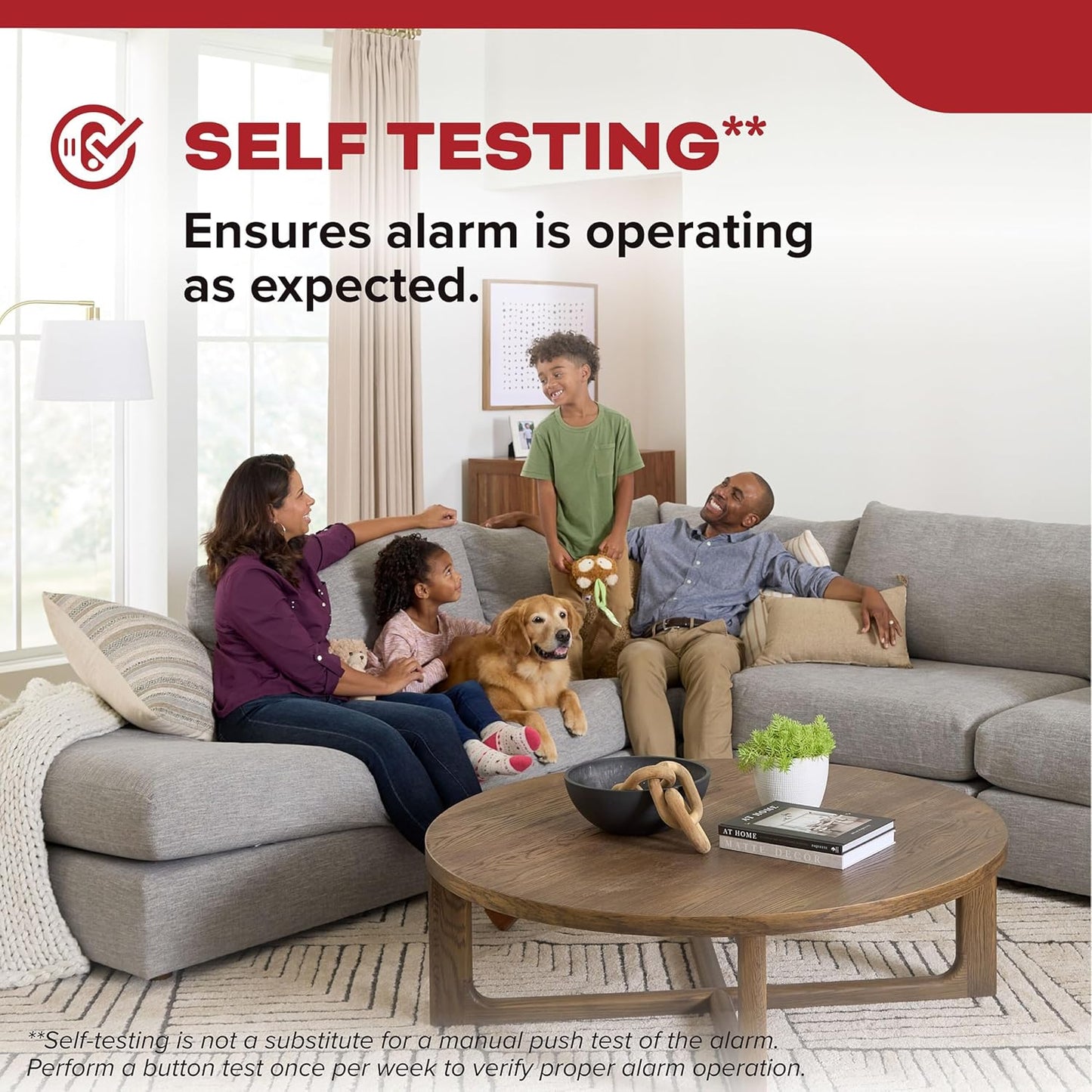 Kidde Smoke Detector for Home, AA Battery Powered, LED Light Notifications, 3-Pack