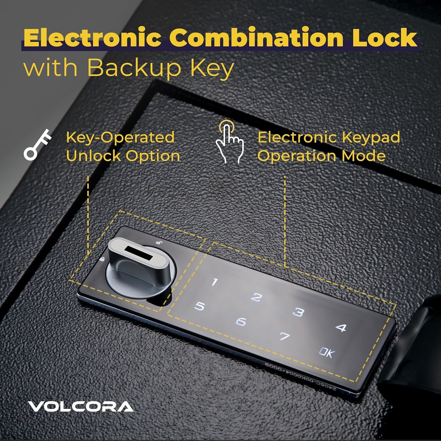 Volcora Key Drop Box with Lock, Drop Slot Depository Safe Box Digital Keypad, Outdoor Waterproof Money Drop Safe for Business, Cash Drop Box, Wall Mount Mailbox, Electronic Programmable Lock, Black
