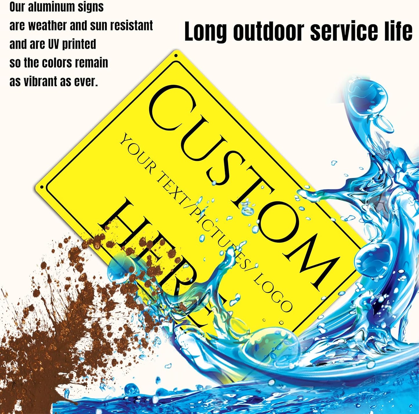 make your own sign custom,Custom Metal Signs Personalized，Reflective，Aluminum Weatherproof Metal Sign Multiple Sizes, custom signs outdoor metal, Business, Workplace, office, Home, Delivery Signs(16*12 Inch)