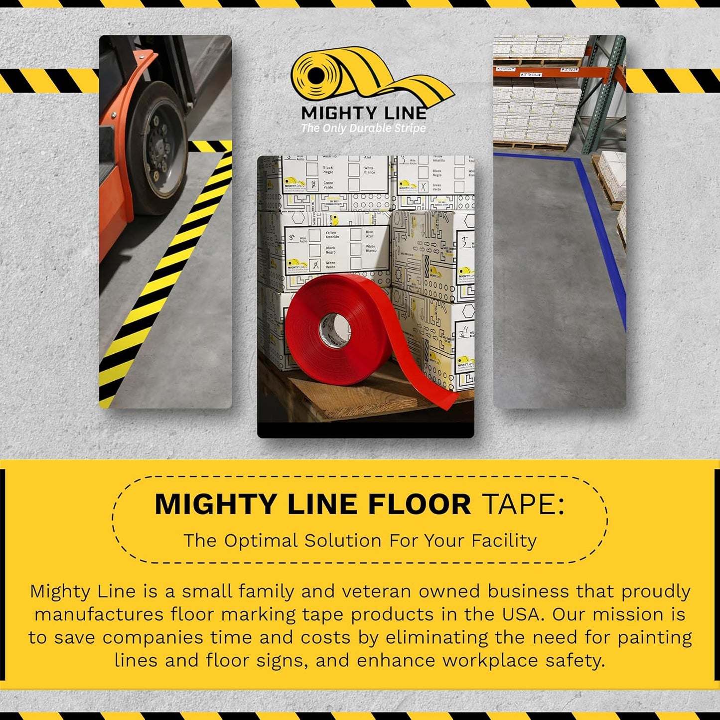 Mighty Line 5.5" Wide Solid Arrows Roll, Directional Sticker Sign Floor Marking Tape for Safety, Caution, Warning, Heavy-Duty, Peel and Stick, Adhesive, Industrial Quality, Green, Pack of 200
