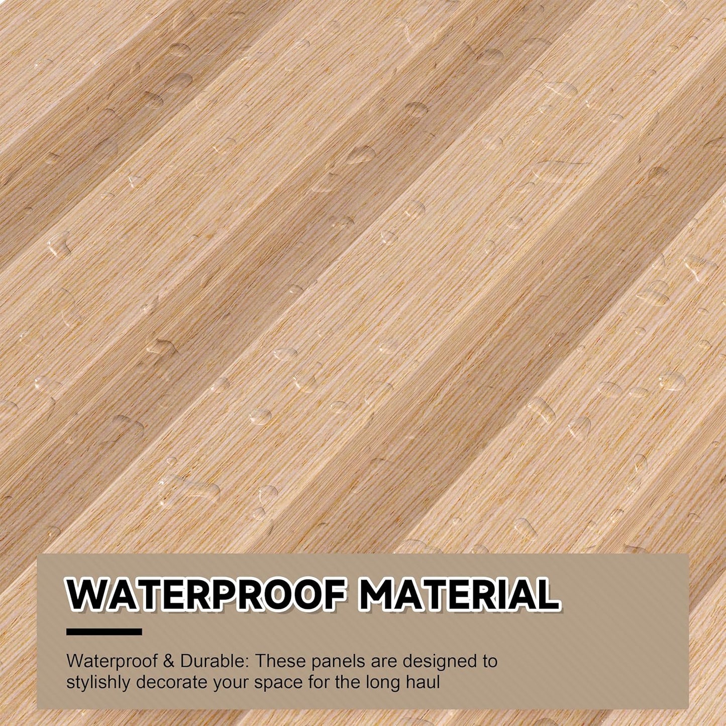 WPC Slat Wall Paneling,8-Pack 3D WPC Wood Wall Panels,Acoustic Wall Panels for Interior Wall Decor,Living Room,Bedroom,Oak,95 x 6 in
