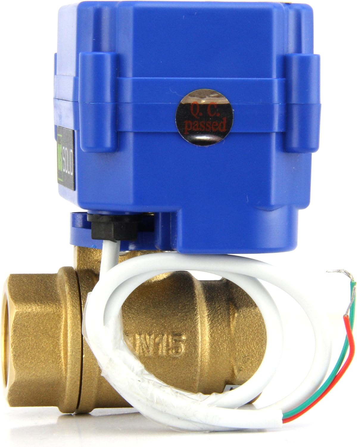 U.S. Solid Motorized Ball Valve- 1" Brass Ball Valve with Standard Port, 9-24V AC/DC and 2 Wire Auto Return Setup