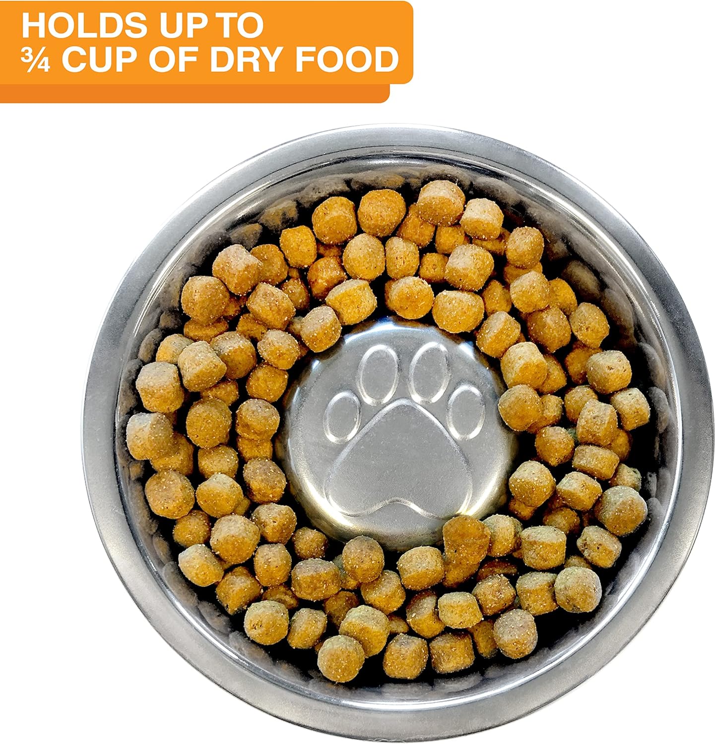 Neater Pet Brands Stainless Steel Slow Feed Dog Bowl for Fast Eating Small Breeds, Metal Slow Feeder Dog Bowl Fits in Cat & Small Neater Feeders, for Puppy or Dogs (< 15 lbs), 3/4 Cup Food Capacity