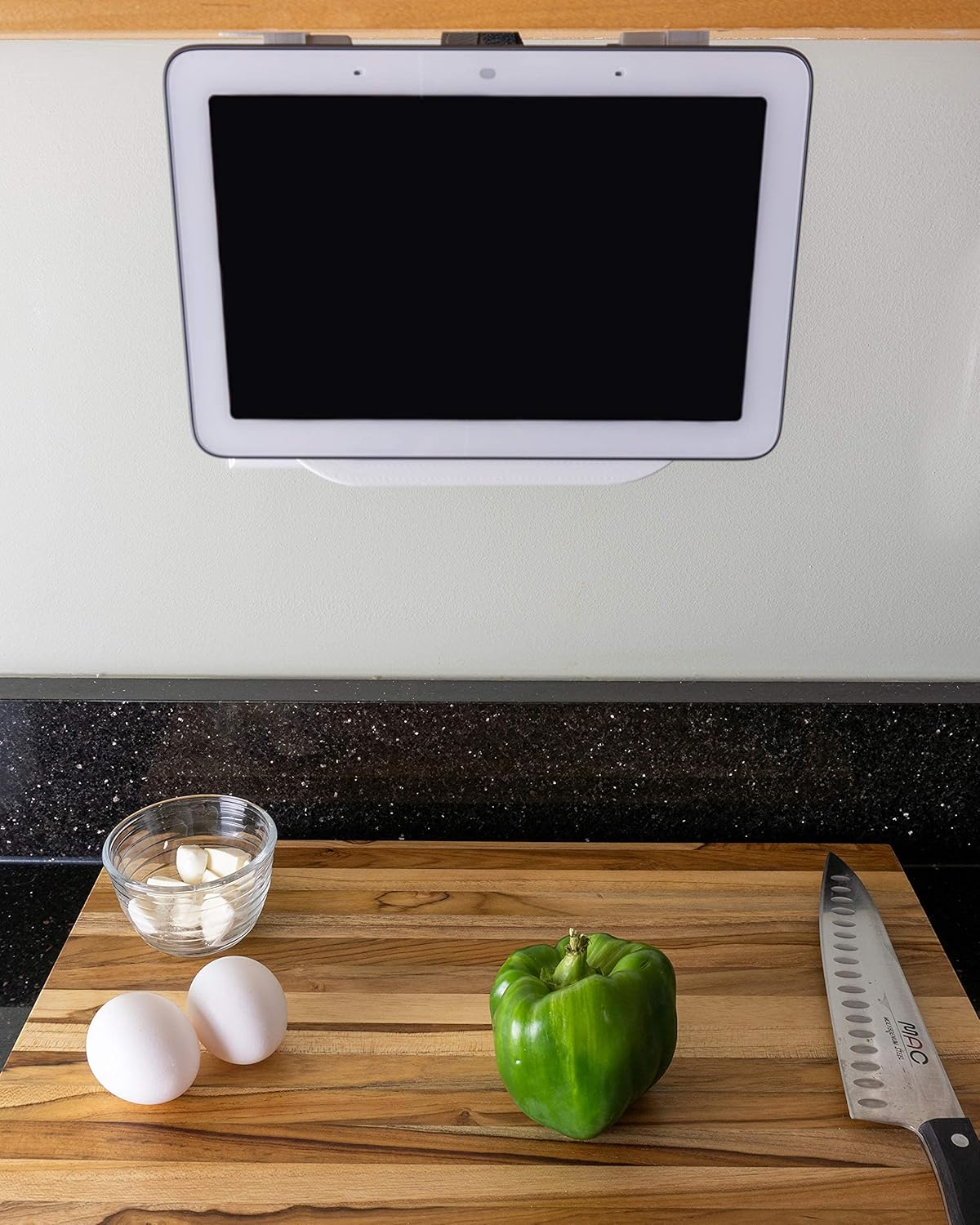 Google Nest Hub Home Kitchen Under Cabinet Mount Bracket | All Hardware Included (White)