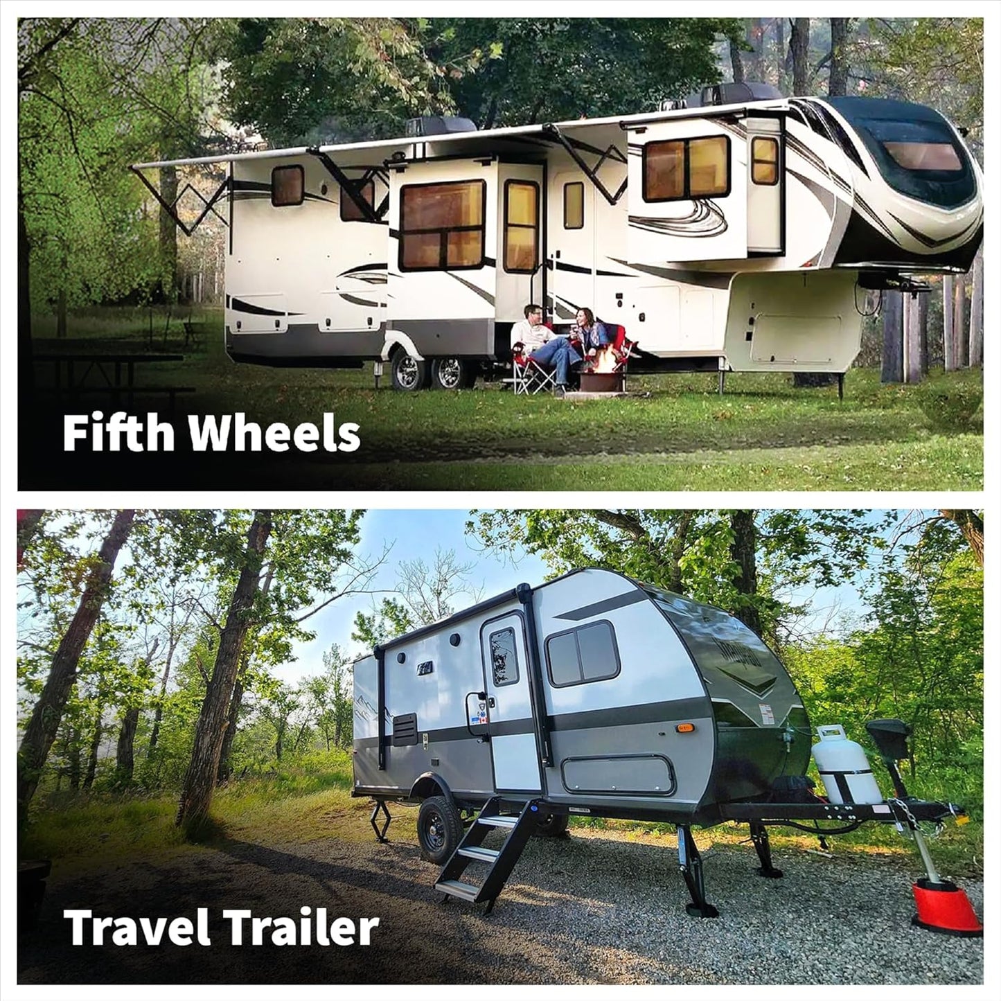 SnapPad SnapJack™ SJ (Pack of 2) | Two-Point Trailer Jack Stands Featuring 5.5" Metal Foot | Adds 61% Additional Surface Area, 3.79 lbs. Per Pad & 7.25" Total Width | Must-Have RV Accessories