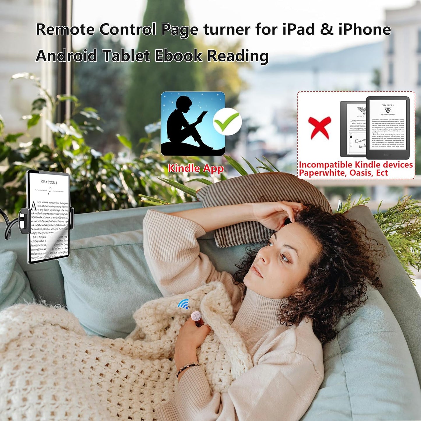 Tiktok Scrolling Ring for iPhone, Bluetooth Camera Remote Control, Remote Control for TIK Tok Scrolling Ring for iPhone, Android (Baby Pink)