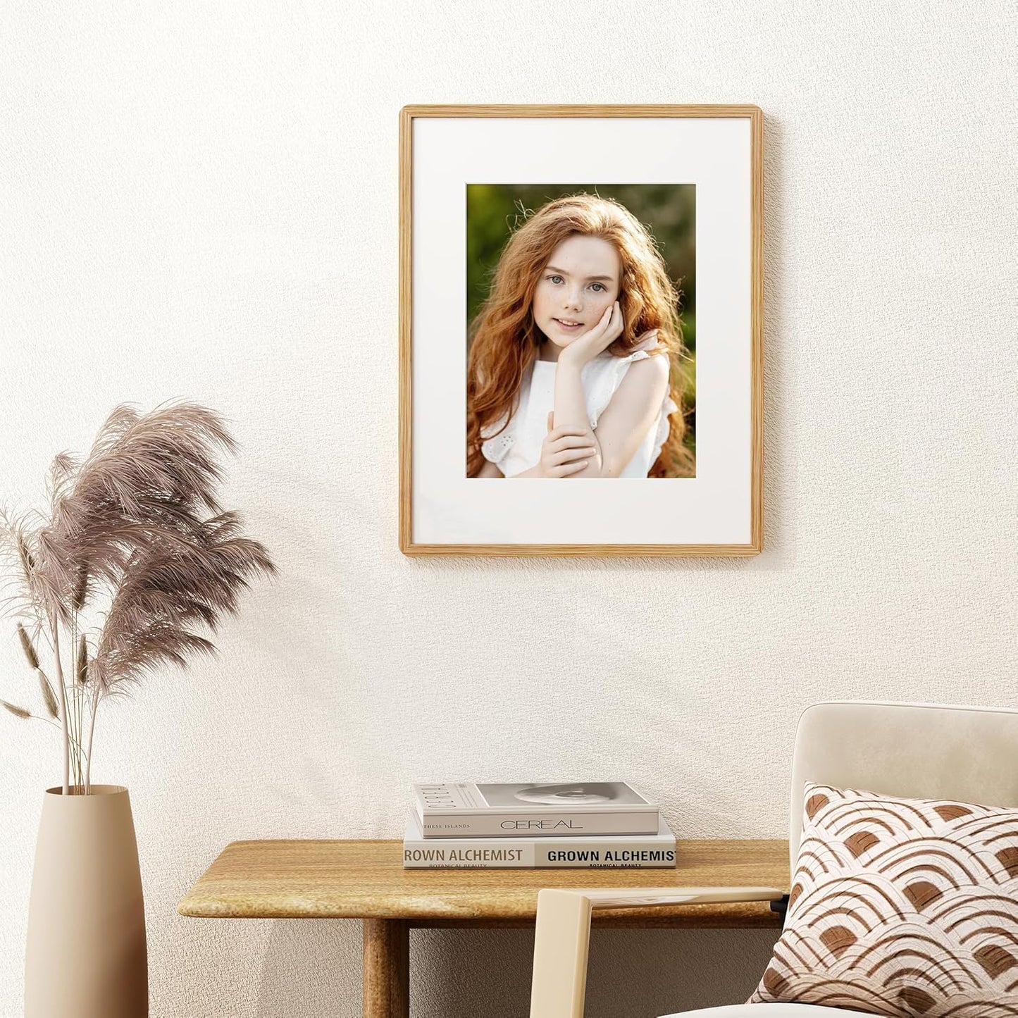 16x20 Picture Frame for Wall, Solid Oak Wood 16 by 20 Frames, 16 x 20 Poster Frame with Tempered Glass, 16x20 Frame Matted to 11x14, 16"x20" Wood Frame for Home Decor, Natural Oak Color, 3 Pack