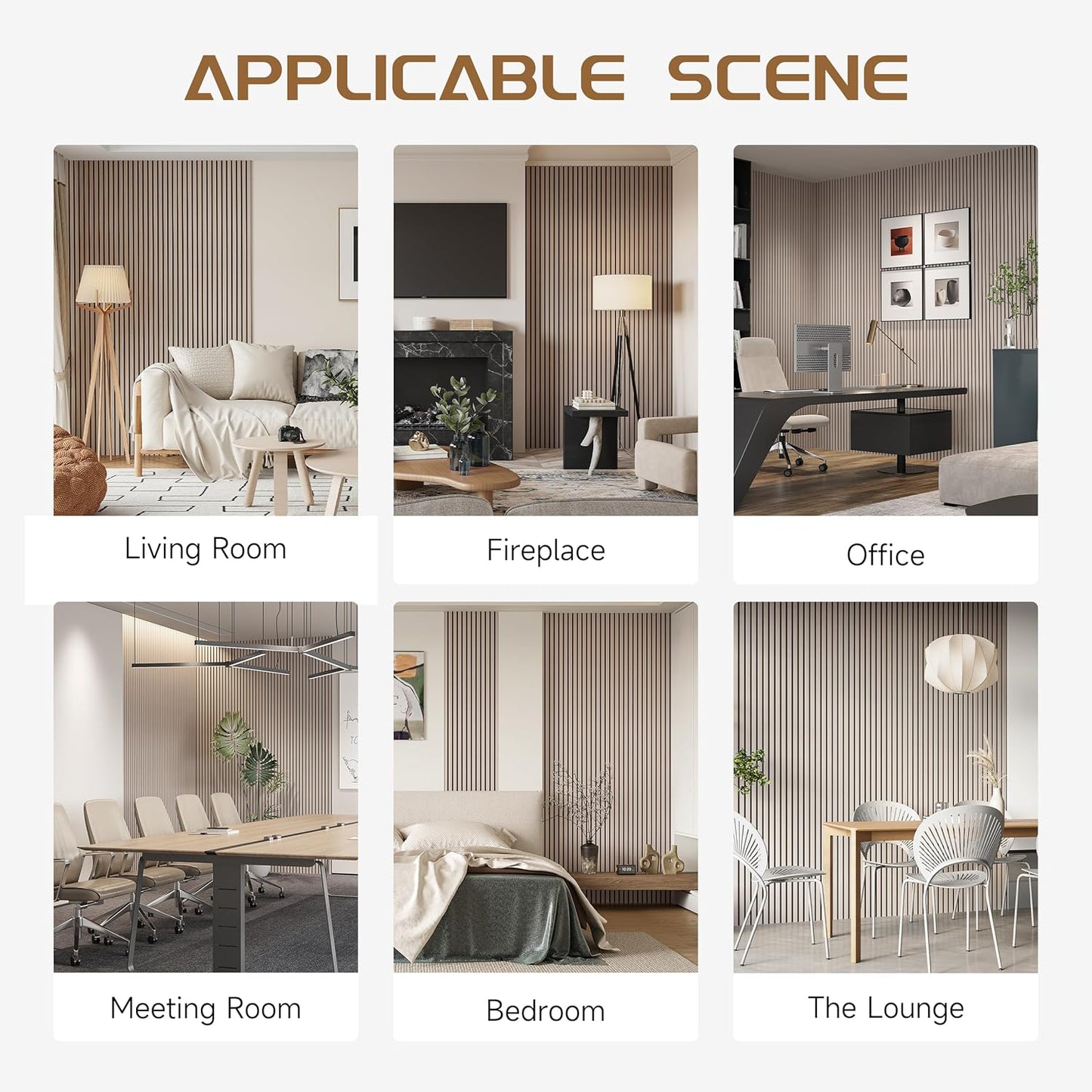 Stylish Decorative Wall Panels, 4 Pack 8 x 1 ft, Modern Acoustic Wood Panels with Felt Backing, Natural