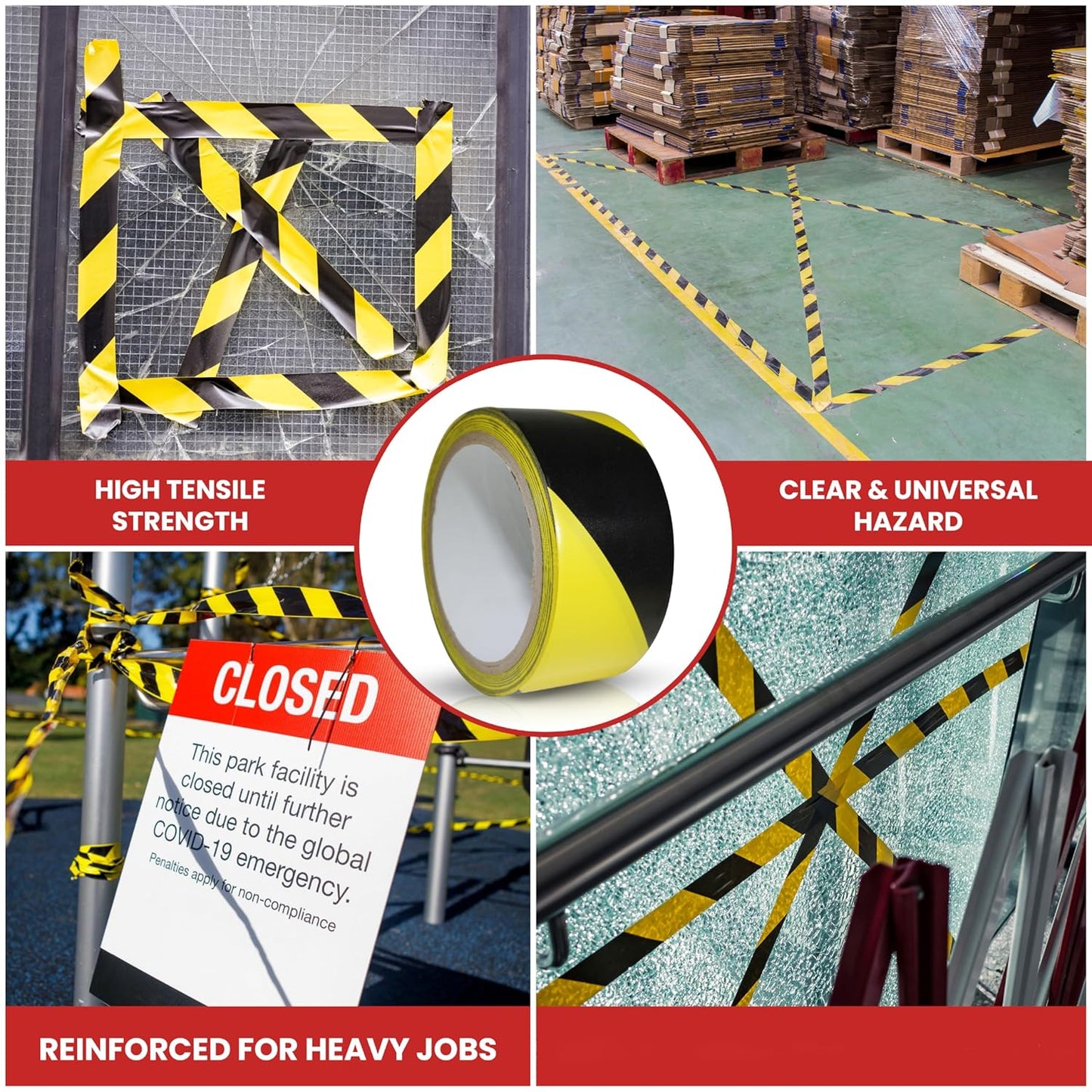 GGR Supplies T.R.U. SST-618C Black & Yellow Hazard Warning Safety Stripe Tape: 1" in. Wide x 18 yds.