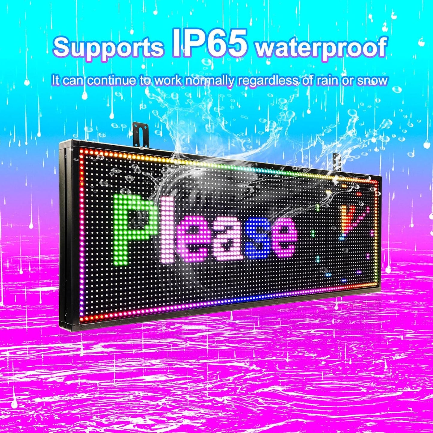 Programmable Scrolling LED Sign Outdoor Signs for Businesses Pantalla LED Para Publicidad Waterproof Digital Display Board - Custom Electronic Message Panel for Wall (Letrero) 26"X14"