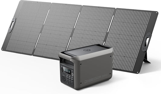 DABBSSON 3072Wh Solar Generator with 420W Solar Panel, Semi-Solid LiFePO4, 3000W AC Output×6,TT-30×1 for Charging RV,P-Boost 3600W,Lightweight,1.3X Runtime, 3000L Power Station for Camping Home Backup