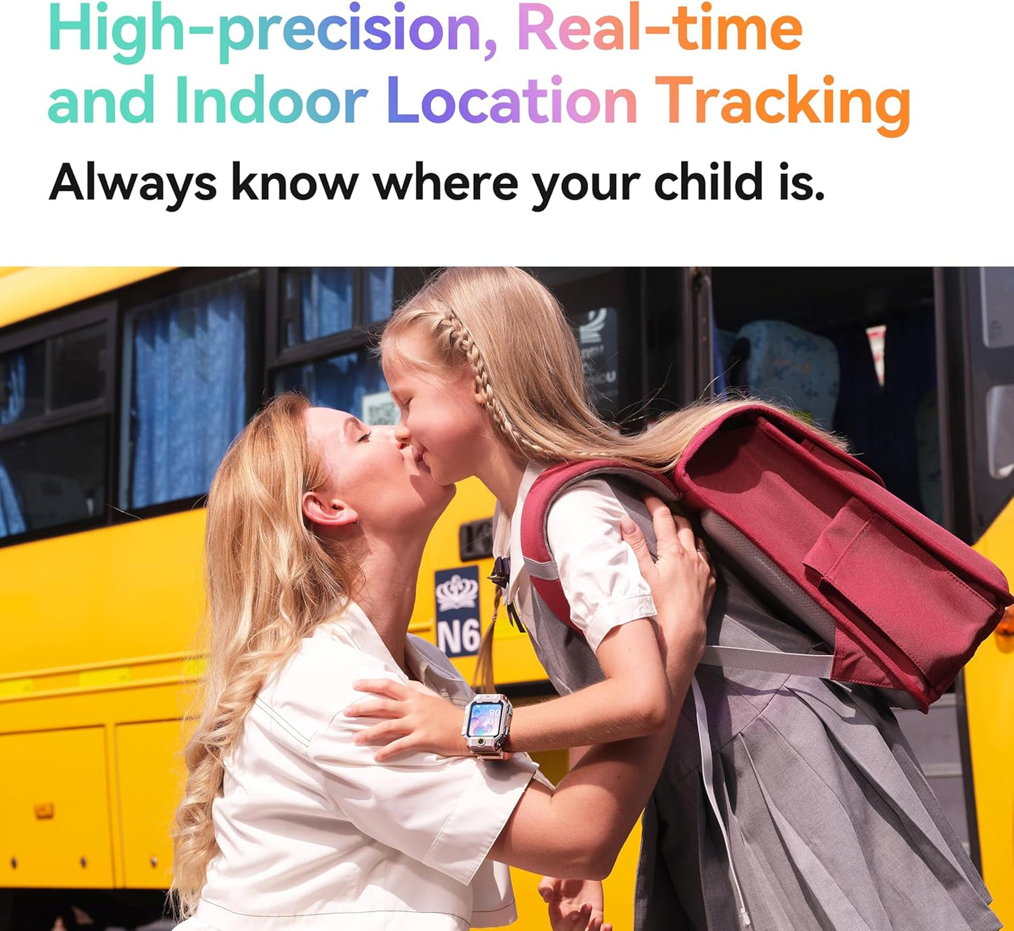 imoo X10 Kids Smartwatch, Smartwatch with Long-Lasting HD Video & Phone Call, Kids GPS Watch with Real-time Locating，14 Days History, Multisport Mode，IPX8 Water-Resistant，Only Works on Verizon（Pink）