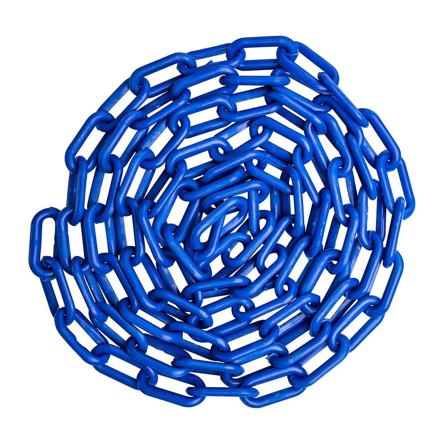 US Weight (Made in USA) 2" x 100' Blue Plastic Safety Chain ft. SunShield UV Resistant Technology