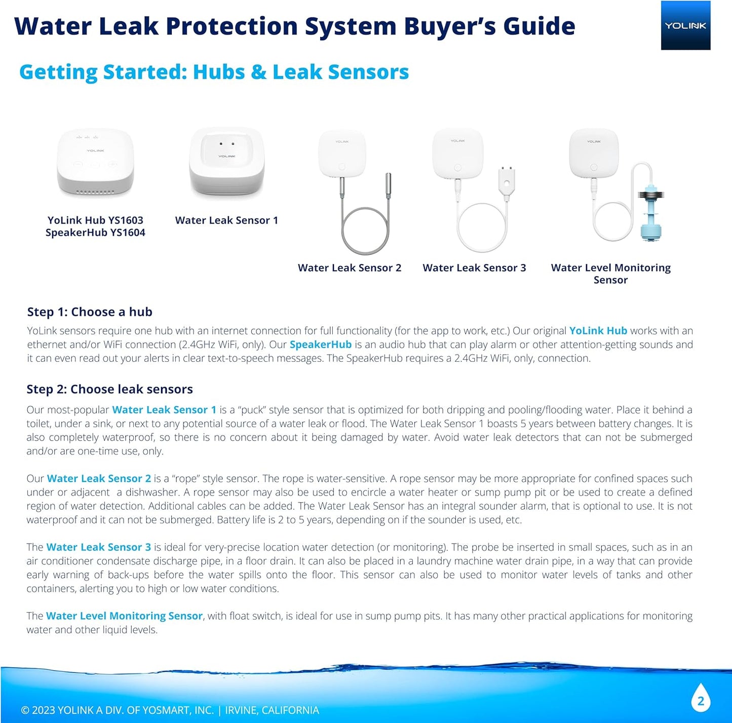 YoLink X3 Version Smart Water Leak Protection Kit: X3 Valve Controller, Bulldog, (4) Leak Sensors & Hub