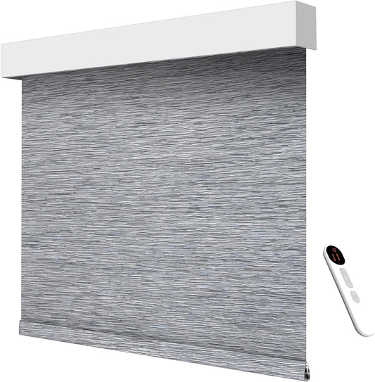 Smart Motorized Blinds – 70% Blackout Roller Shades with Remote, Alexa/Google Home/Siri Control, Matter Compatible, Wireless Rechargeable Battery, Custom Sizes for Windows & Sliding Doors