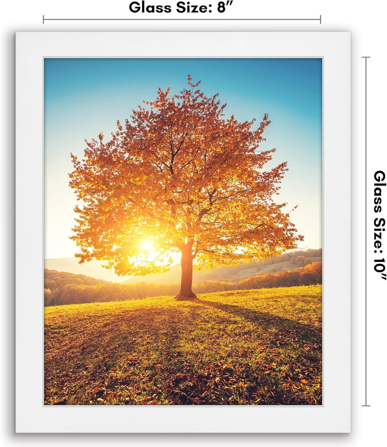 Americanflat 8x10 Picture Frame with Shatter-Resistant Glass - Signature Collection - Gallery-Style Frames Made of Engineered Wood - Picture Frames for Tabletop and Wall Display - White